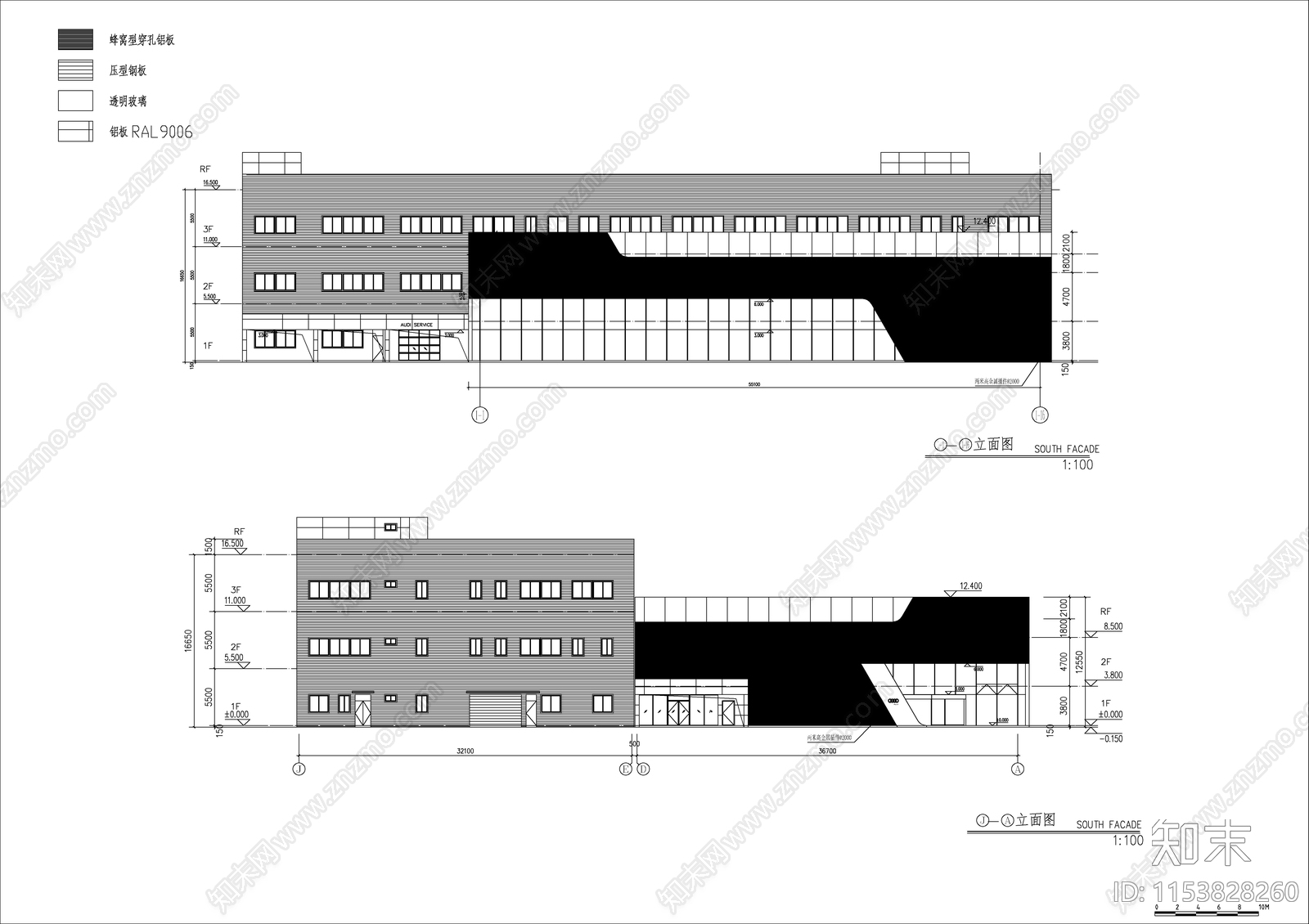 4S汽车展厅建筑平面设计施工图下载【ID:1153828260】