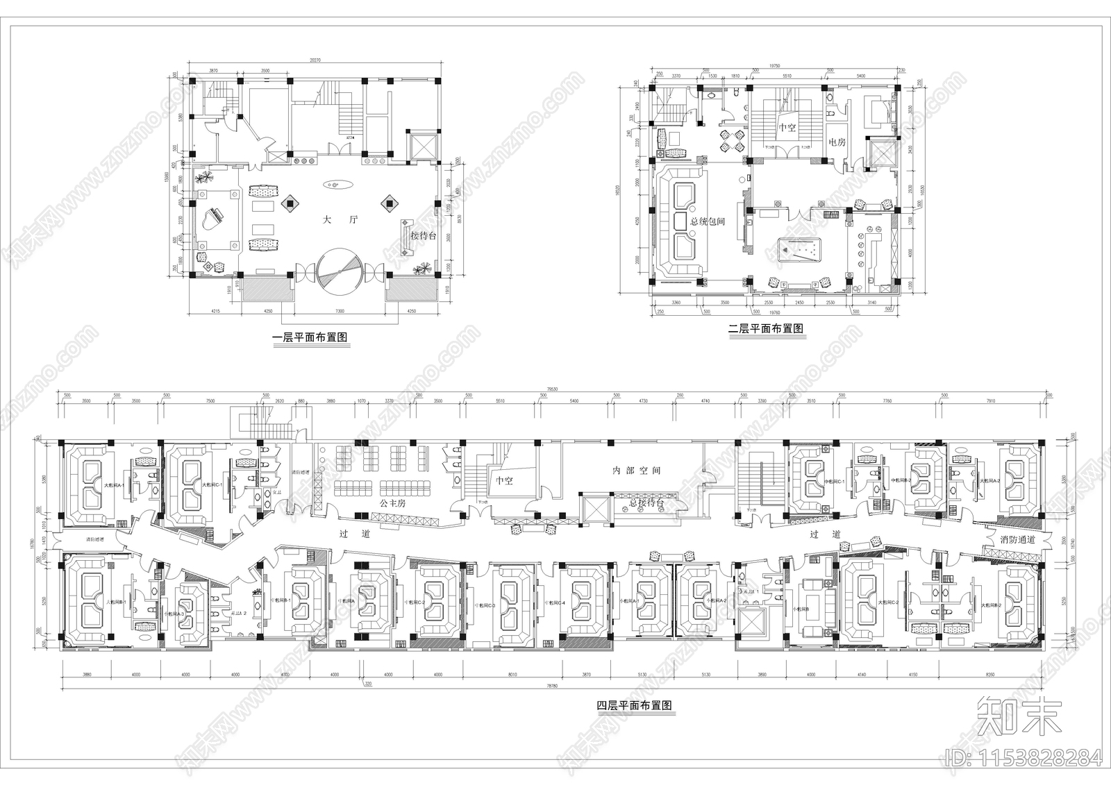 2060㎡KTV施工图下载【ID:1153828284】