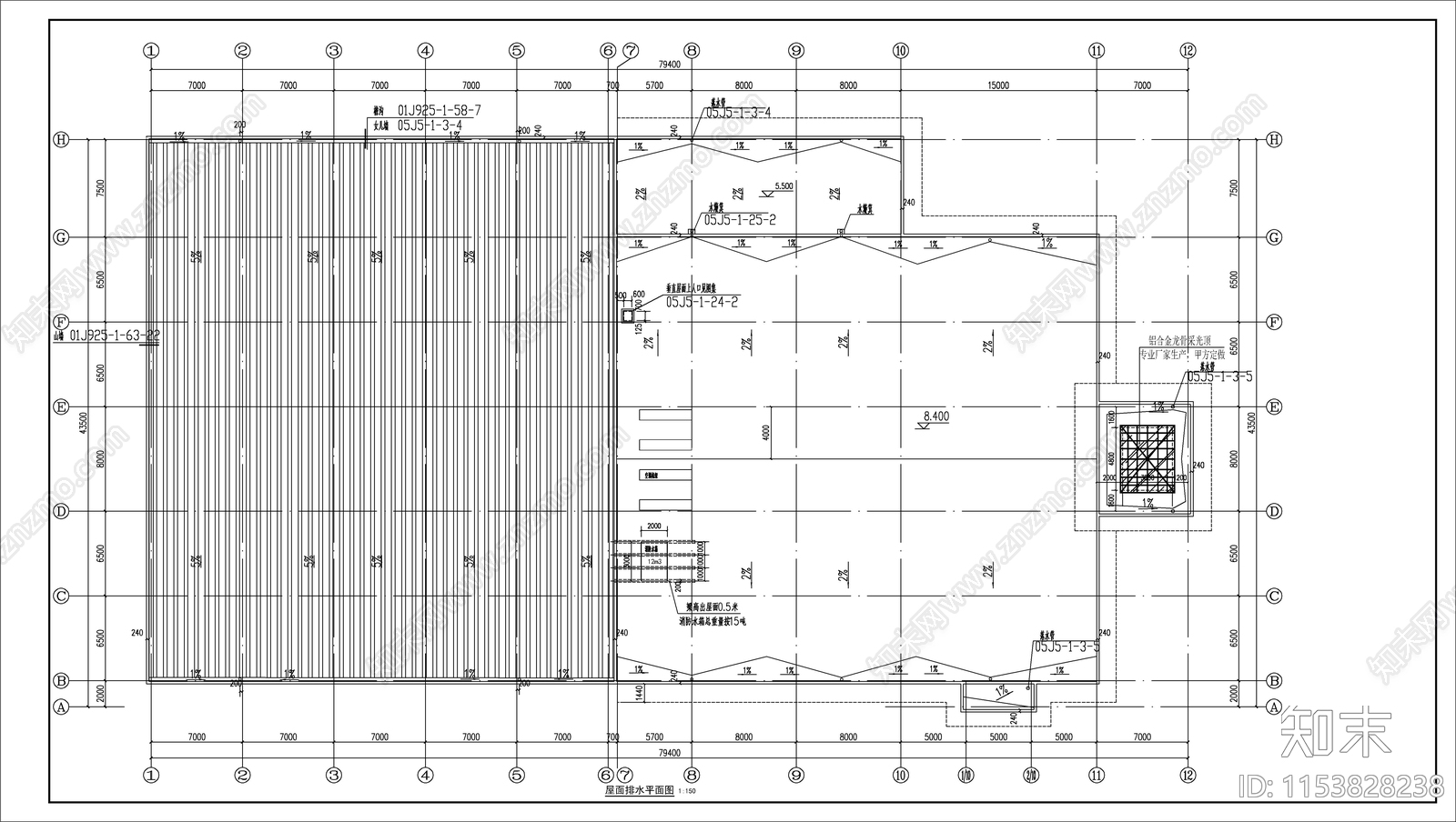某拉克4S店建筑cad施工图下载【ID:1153828238】