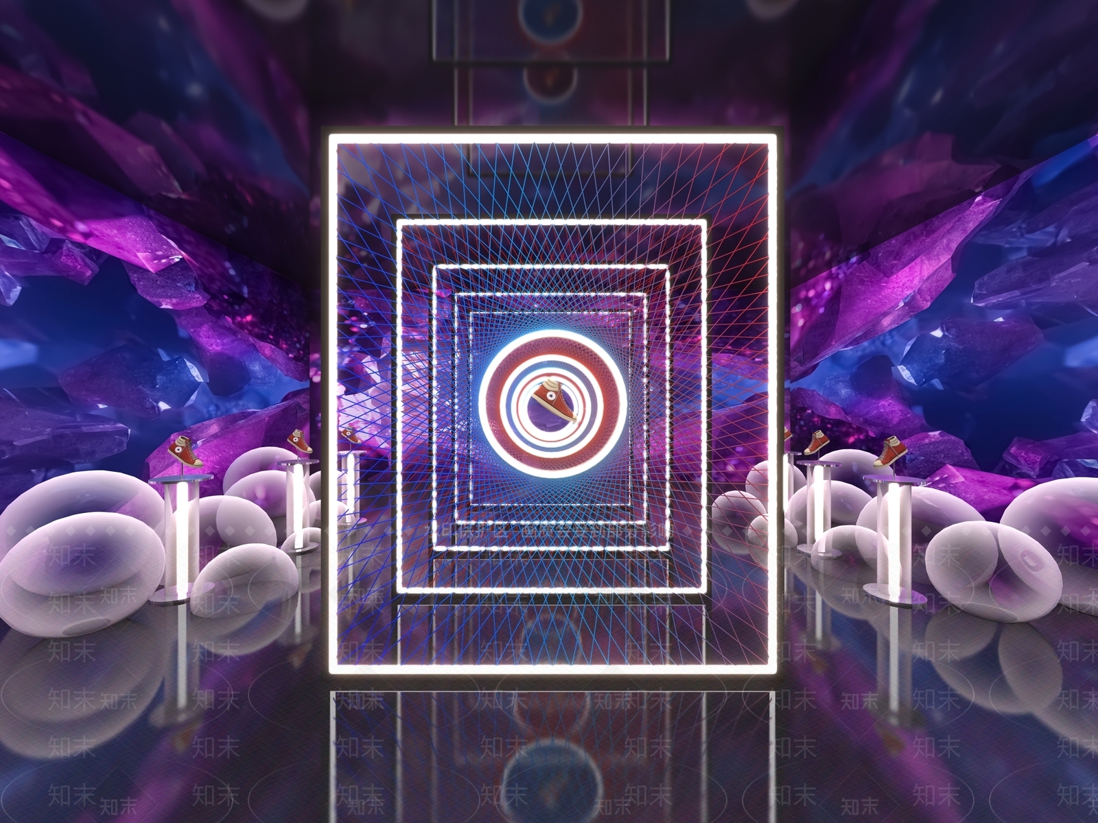 现代运动鞋展厅3D模型下载【ID:1153828492】