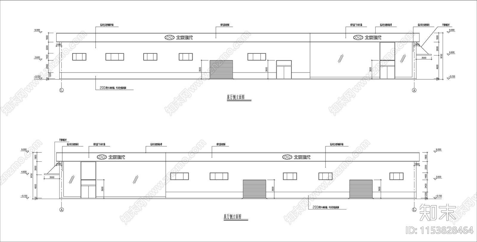 现代4S店建筑cad施工图下载【ID:1153828464】