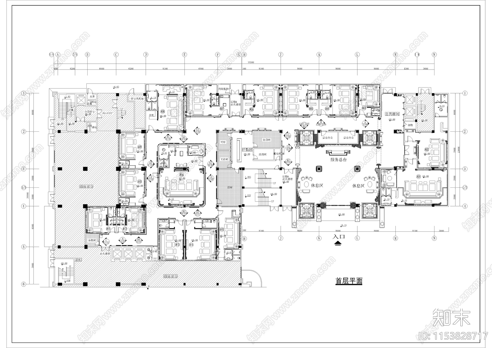 6550㎡KTV建筑cad施工图下载【ID:1153828717】