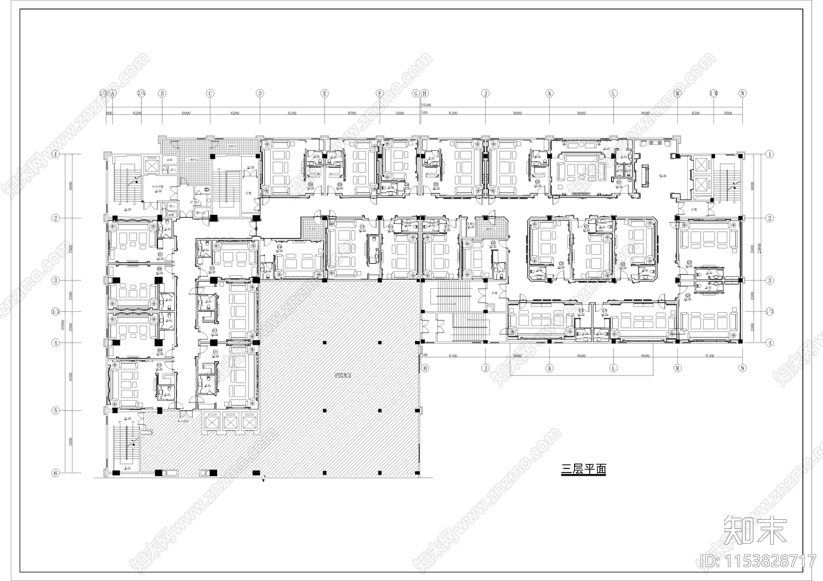 6550㎡KTV建筑cad施工图下载【ID:1153828717】
