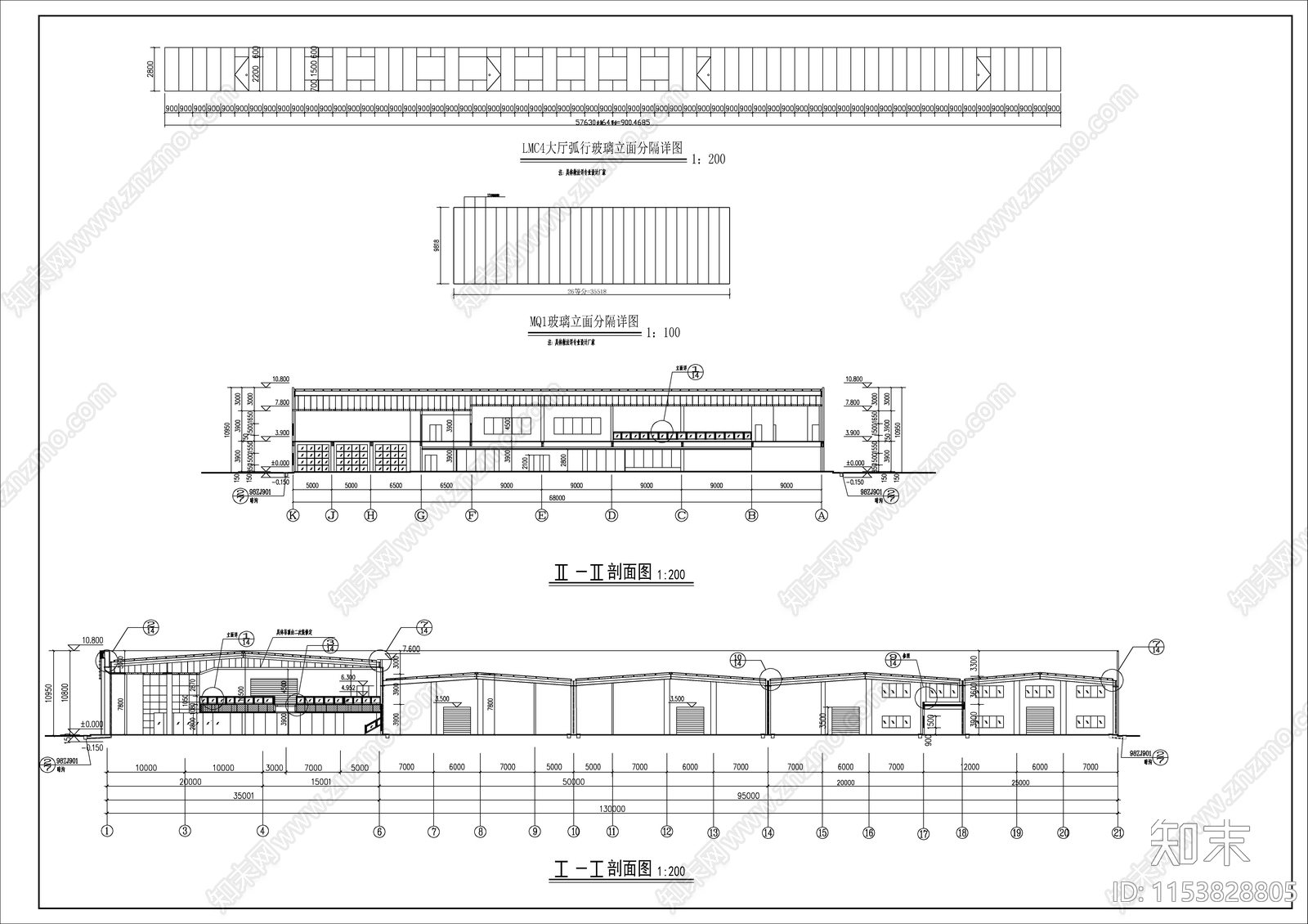 日产专营店建筑cad施工图下载【ID:1153828805】