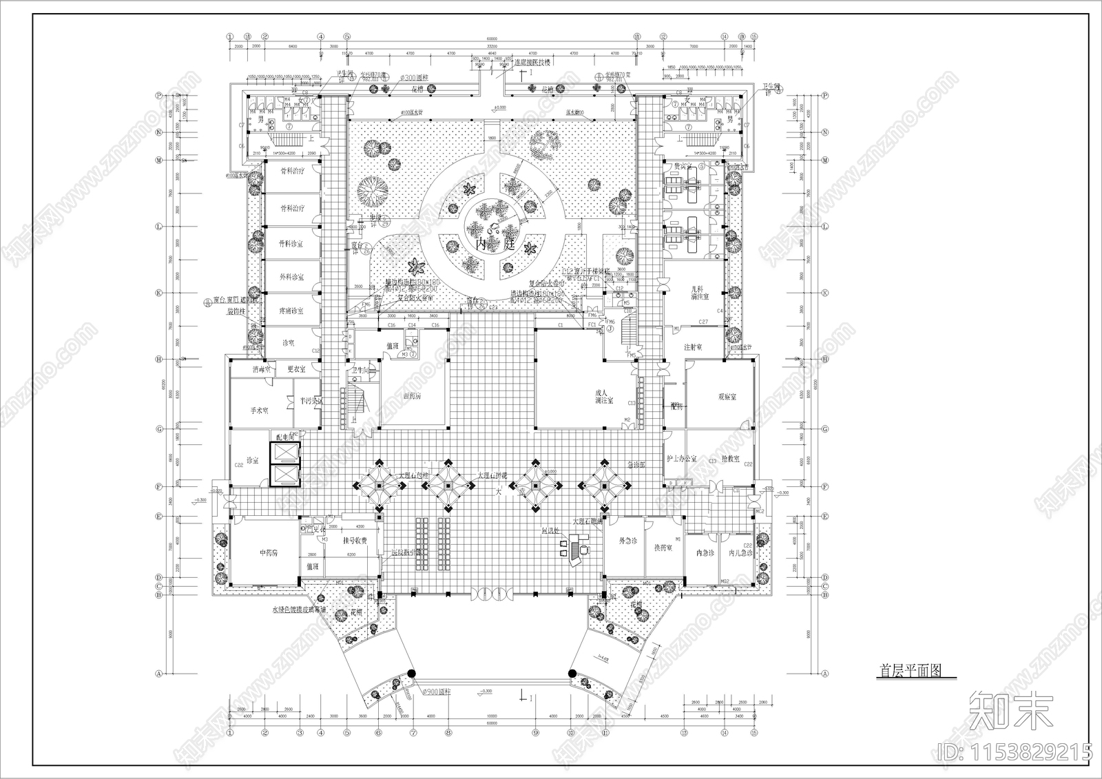 22400㎡三甲医院室内cad施工图下载【ID:1153829215】