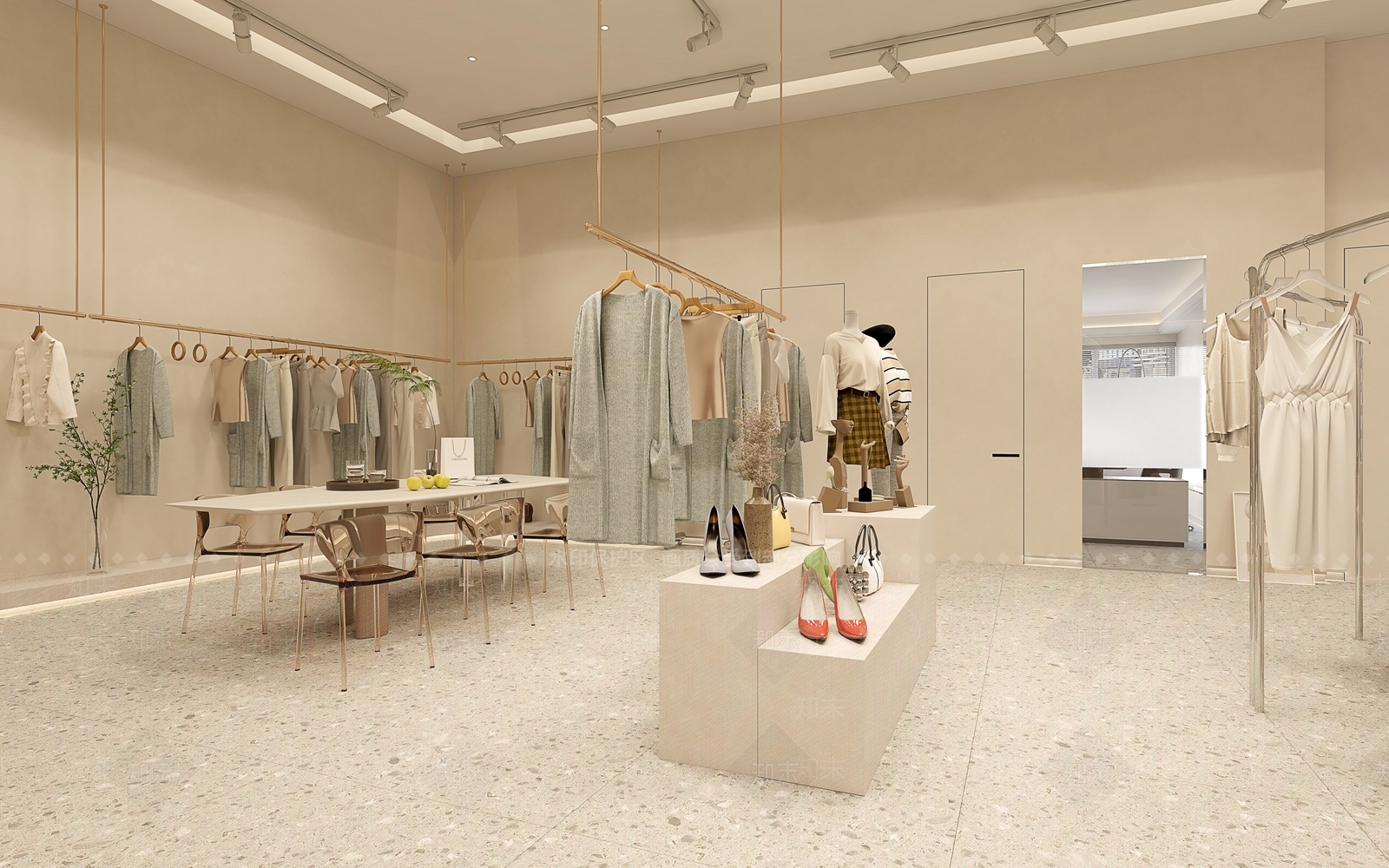 现代服装鞋店3D模型下载【ID:1153830697】