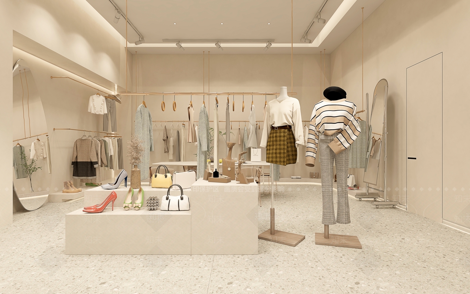 现代服装鞋店3D模型下载【ID:1153830697】