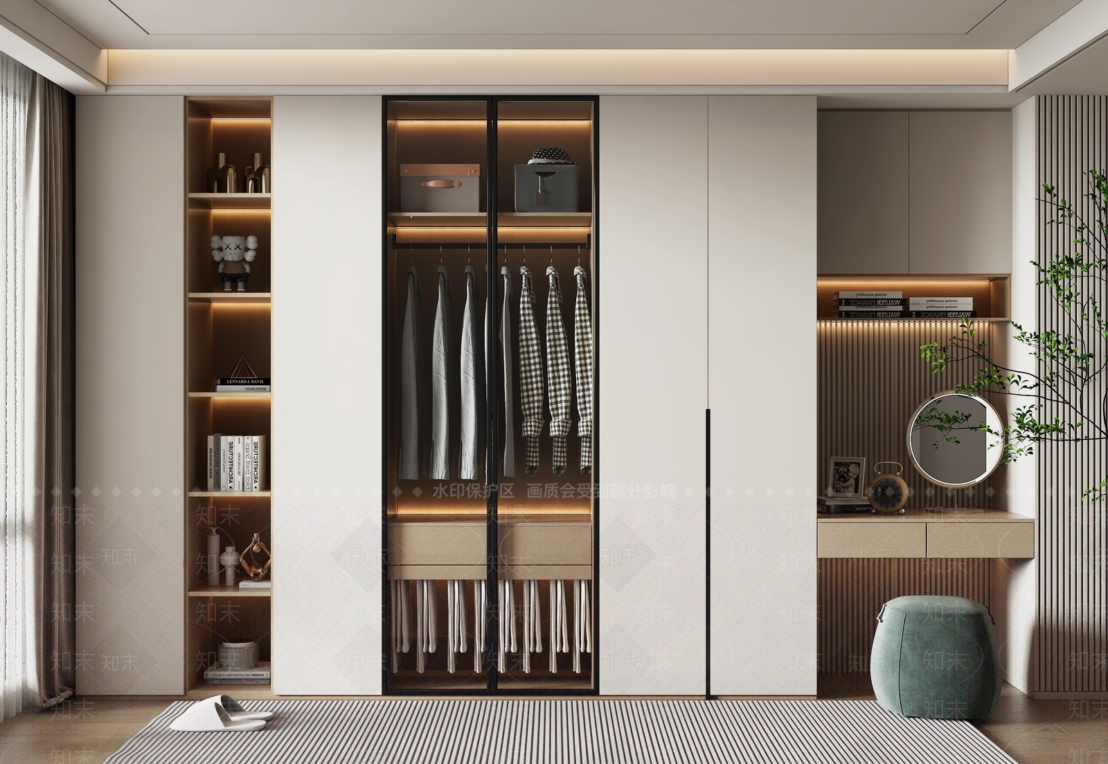 现代家居衣帽间3D模型下载【ID:1153835454】