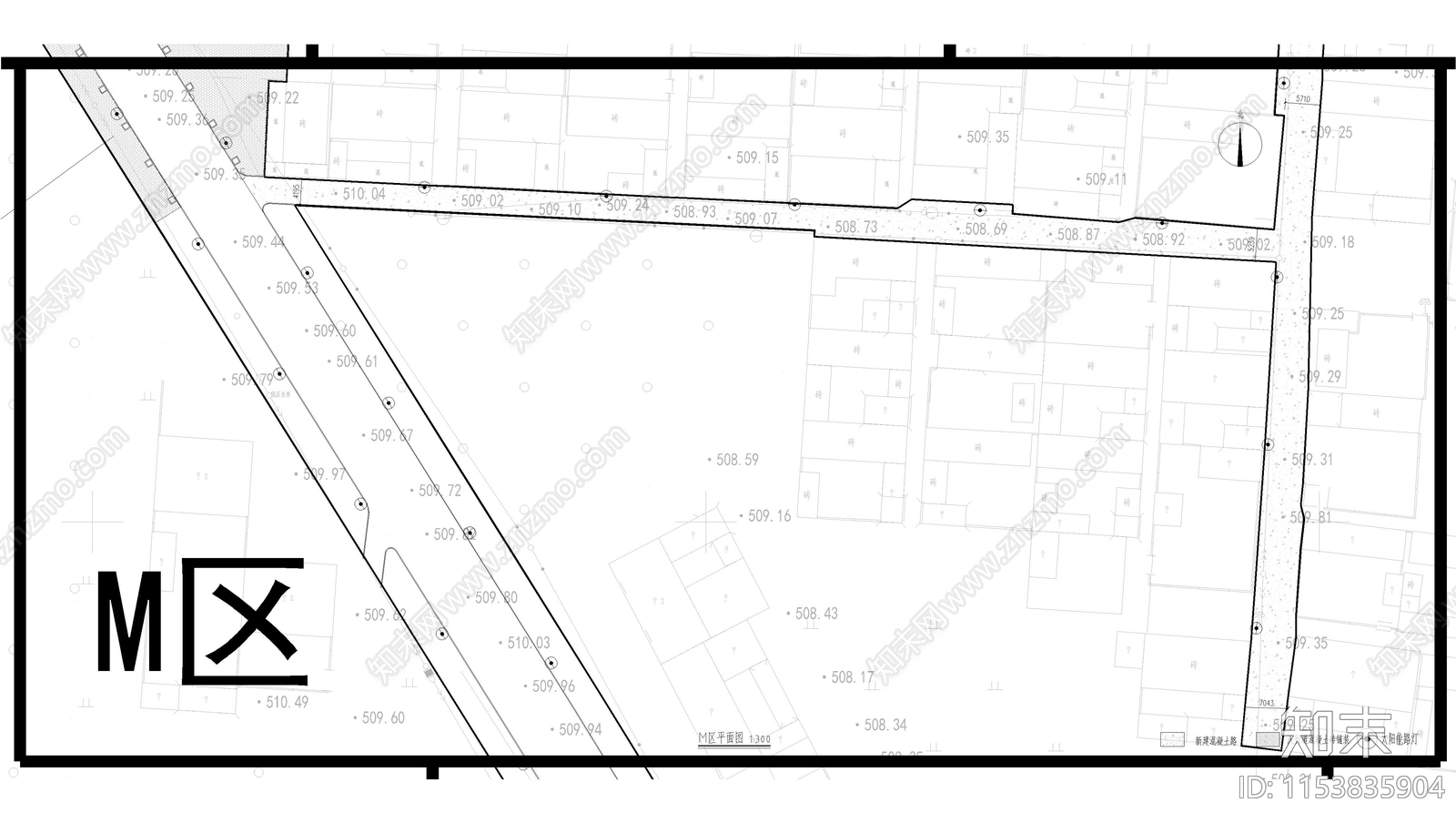 西堡村道路改造景观cad施工图下载【ID:1153835904】