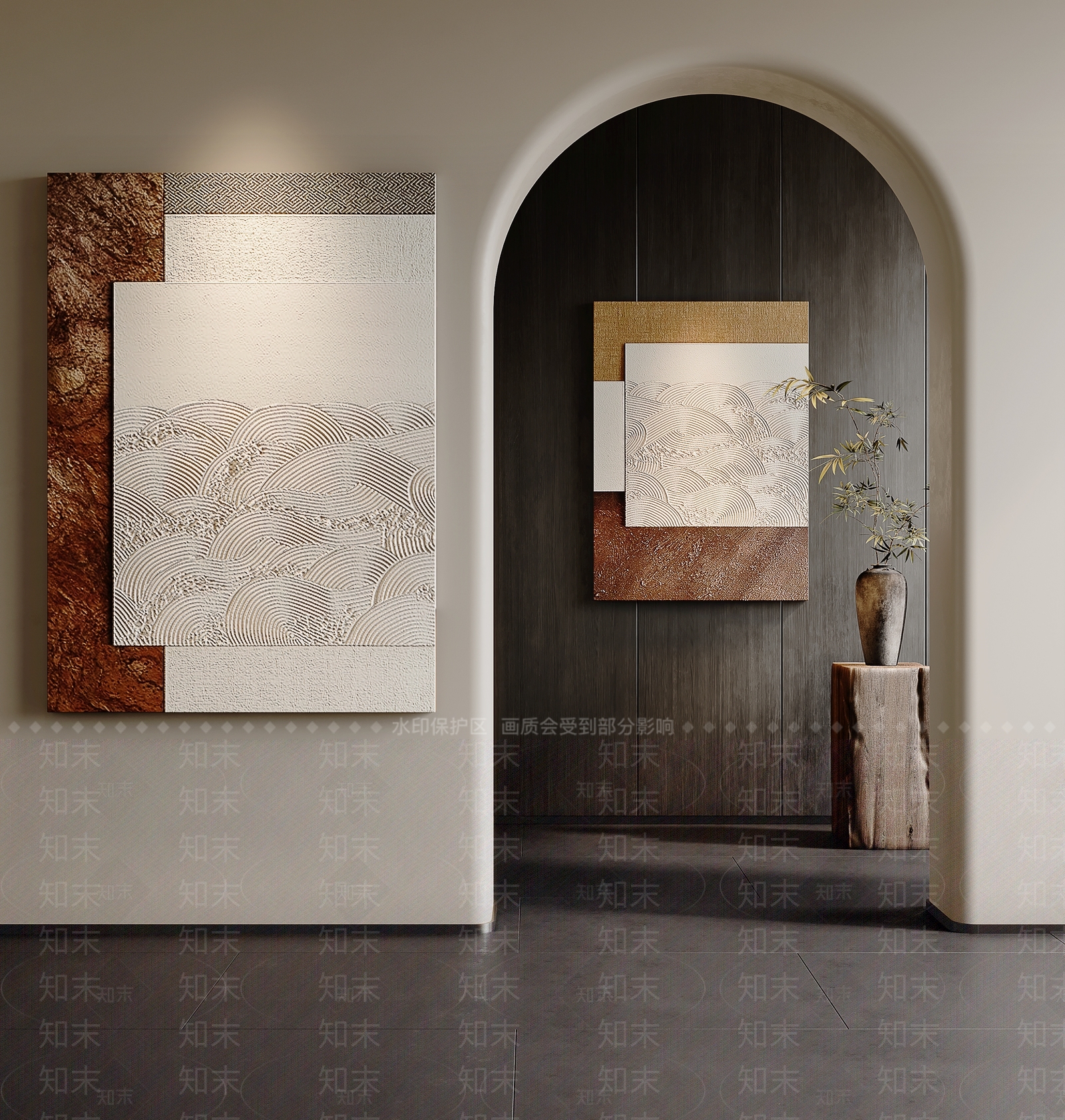 现代装饰画3D模型下载【ID:1153836669】