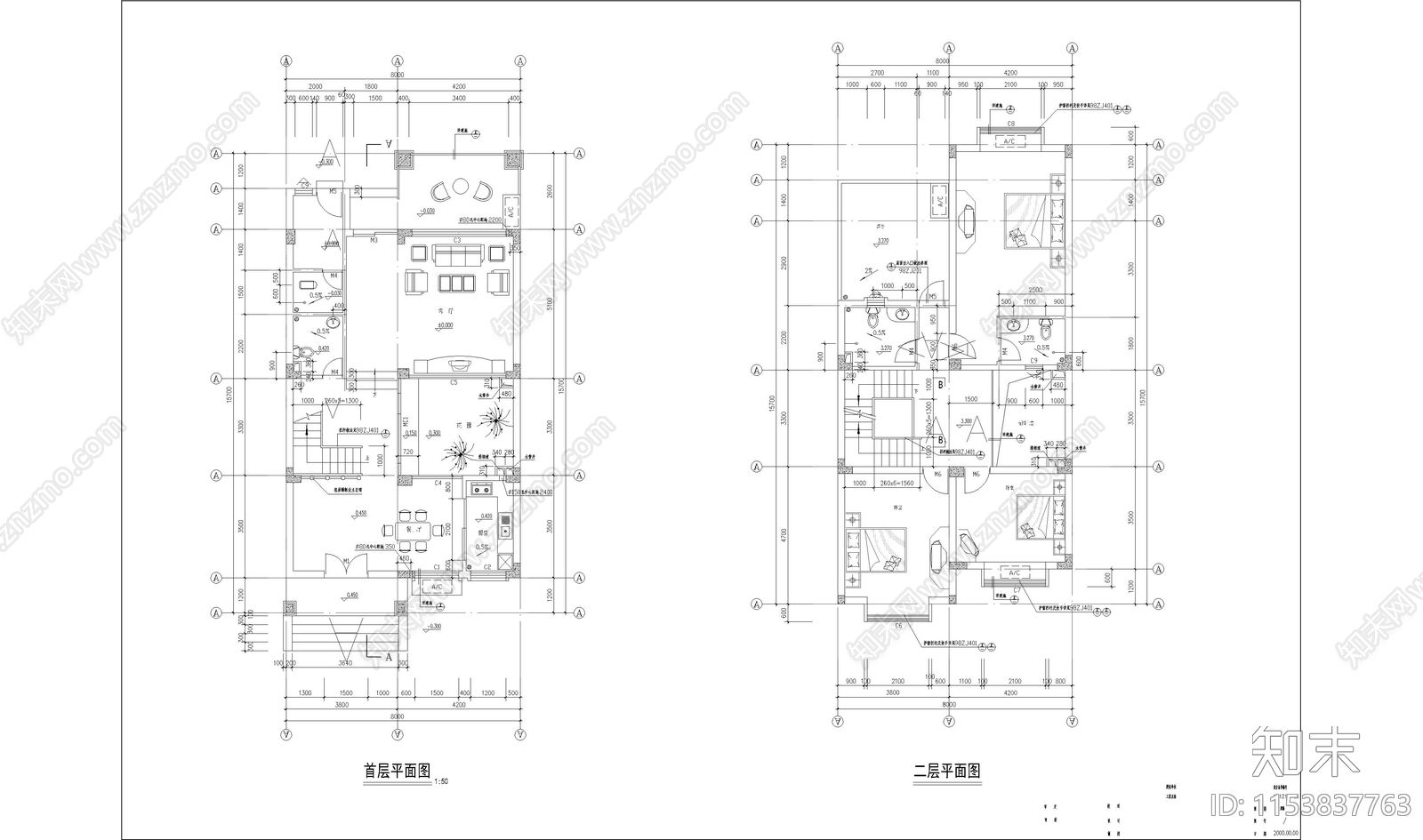 碧水天源建筑cad施工图下载【ID:1153837763】