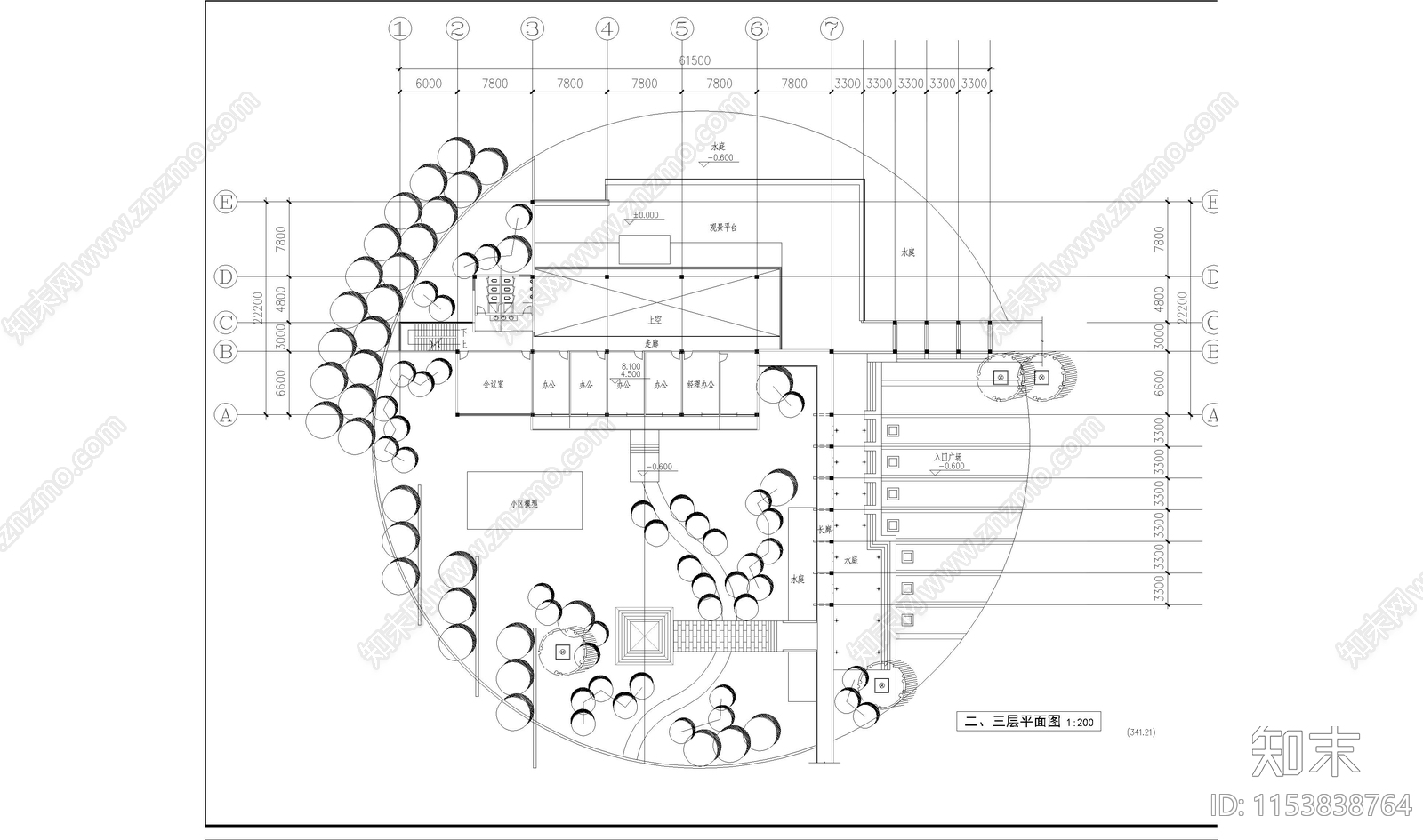 大川滨江花园建筑cad施工图下载【ID:1153838764】