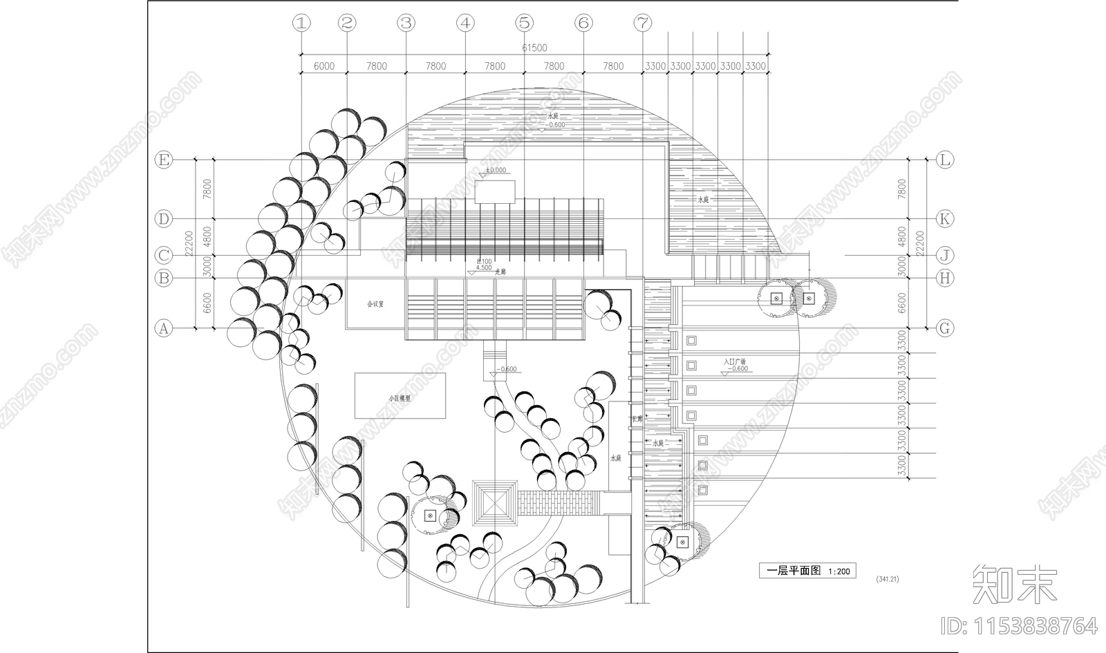 大川滨江花园建筑cad施工图下载【ID:1153838764】