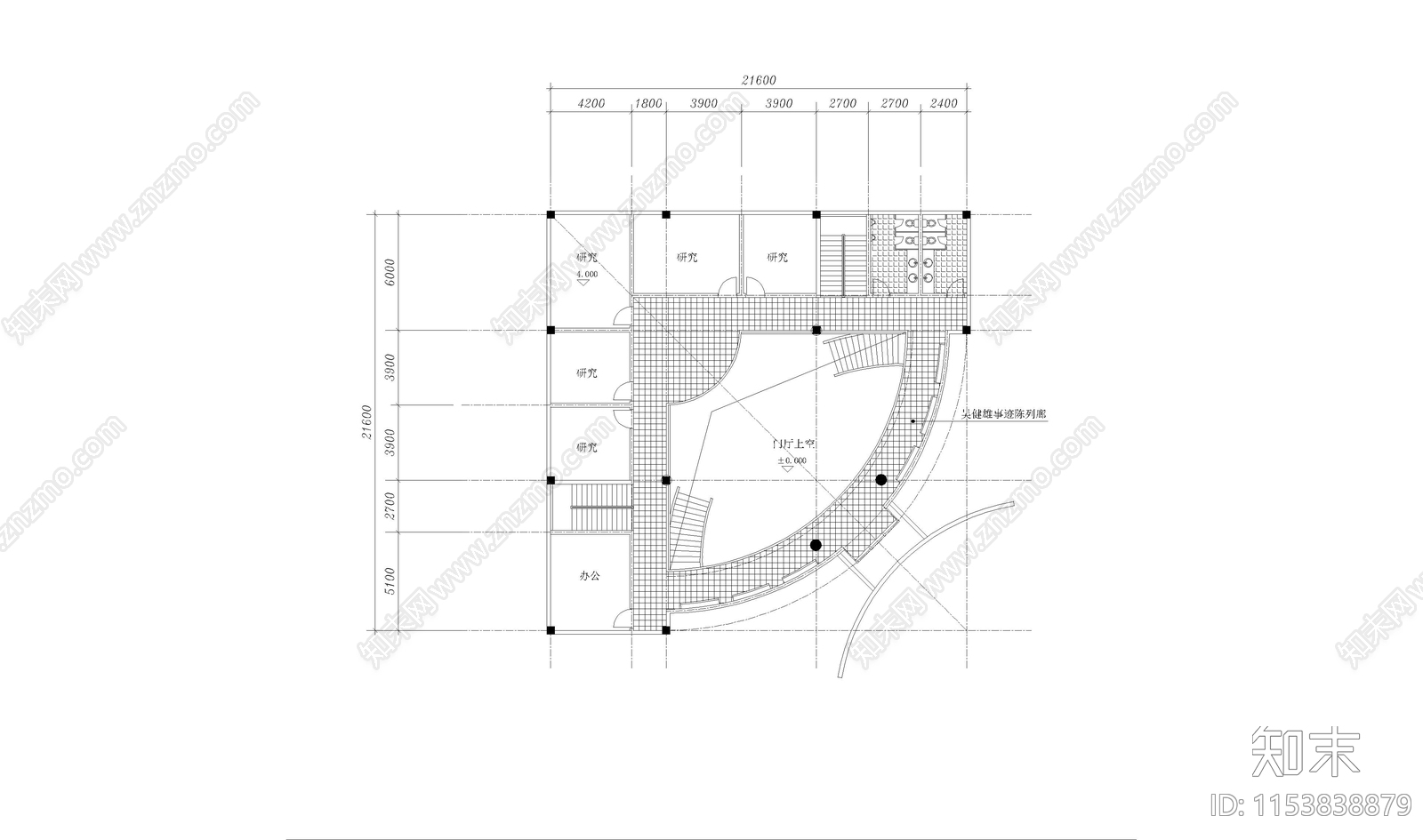 办公楼建筑cad施工图下载【ID:1153838879】