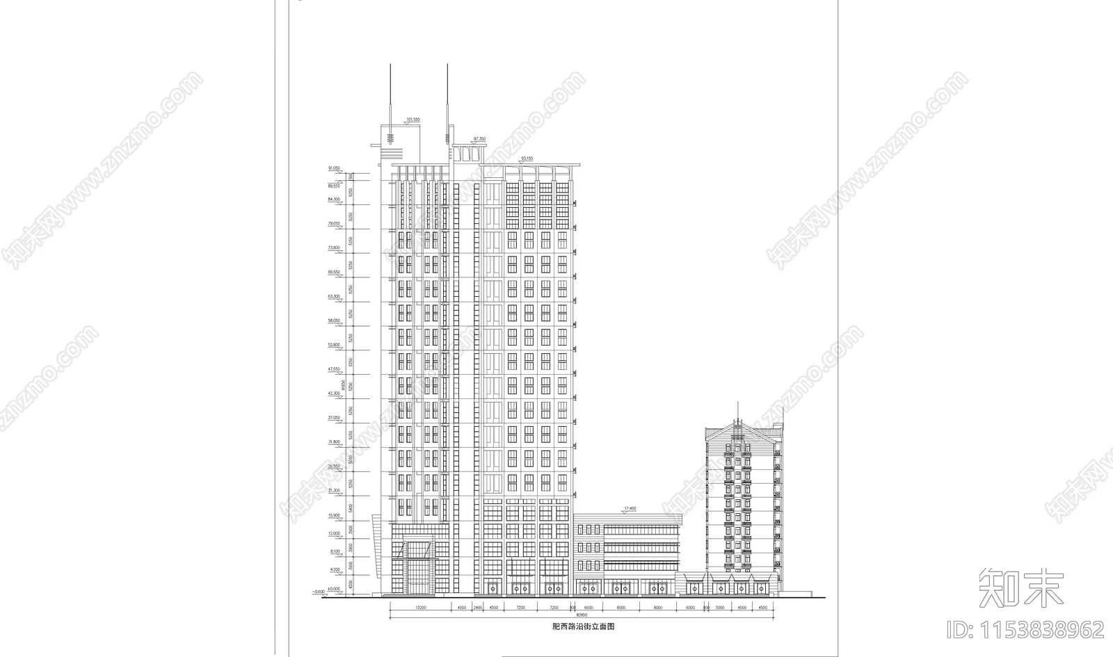 百盛园住宅区建筑cad施工图下载【ID:1153838962】