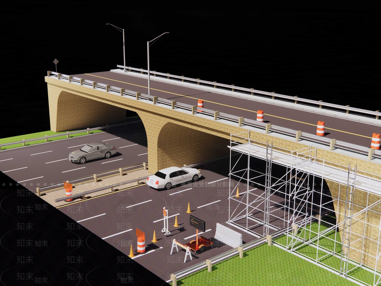 现代桥洞公路SU模型下载【ID:1153840572】