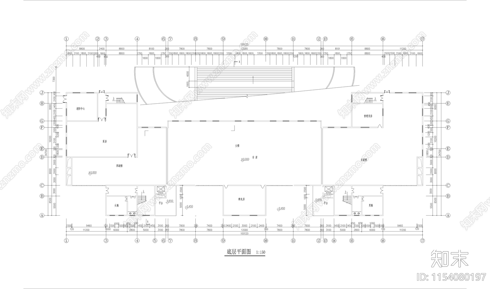 某办公楼方案cad施工图下载【ID:1154080197】