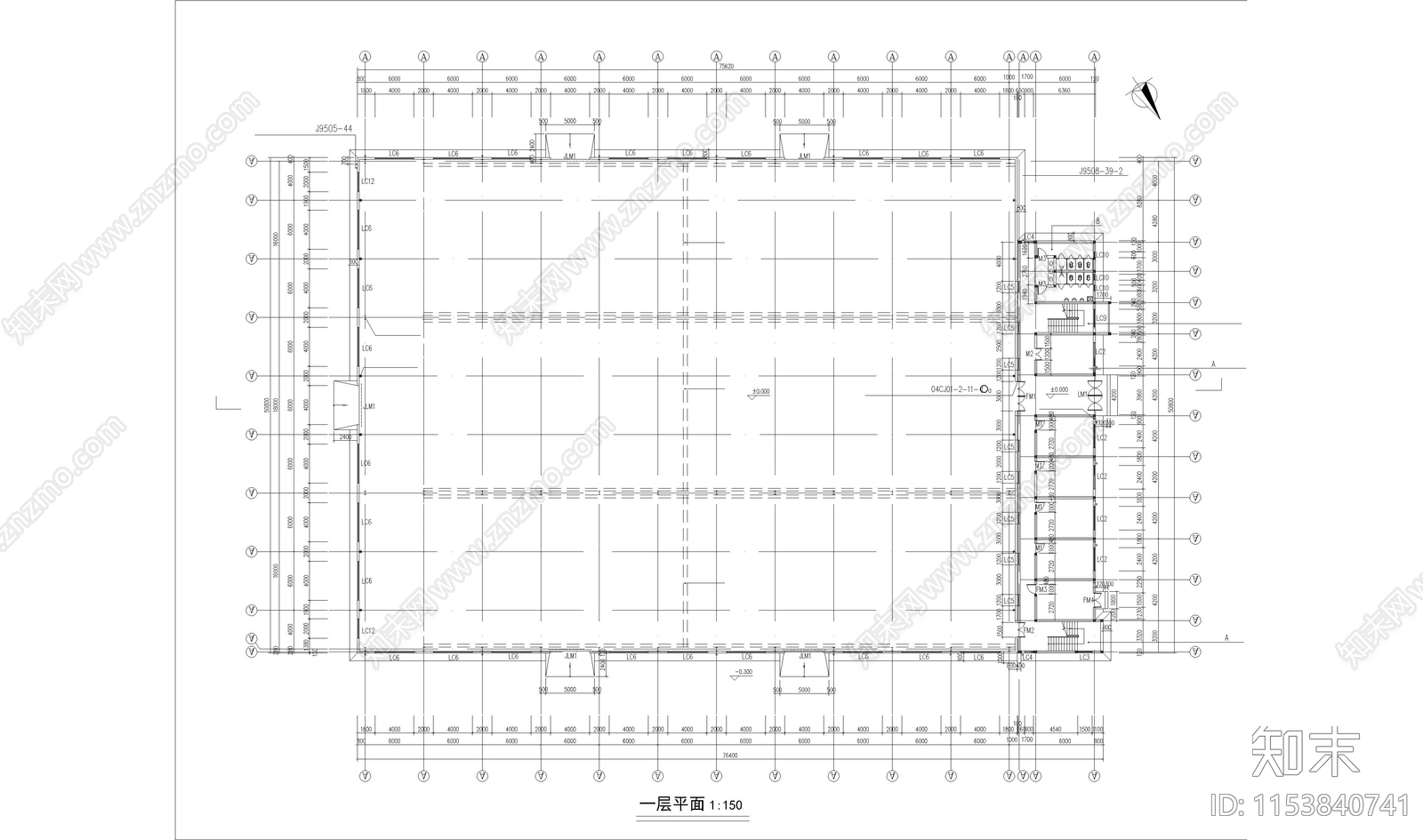 工厂建筑cad施工图下载【ID:1153840741】