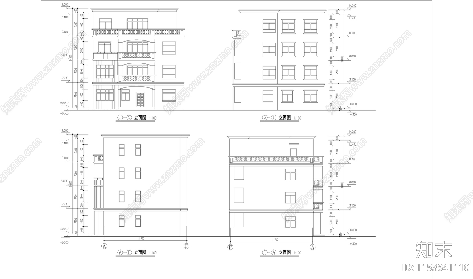 私人别墅建筑cad施工图下载【ID:1153841110】