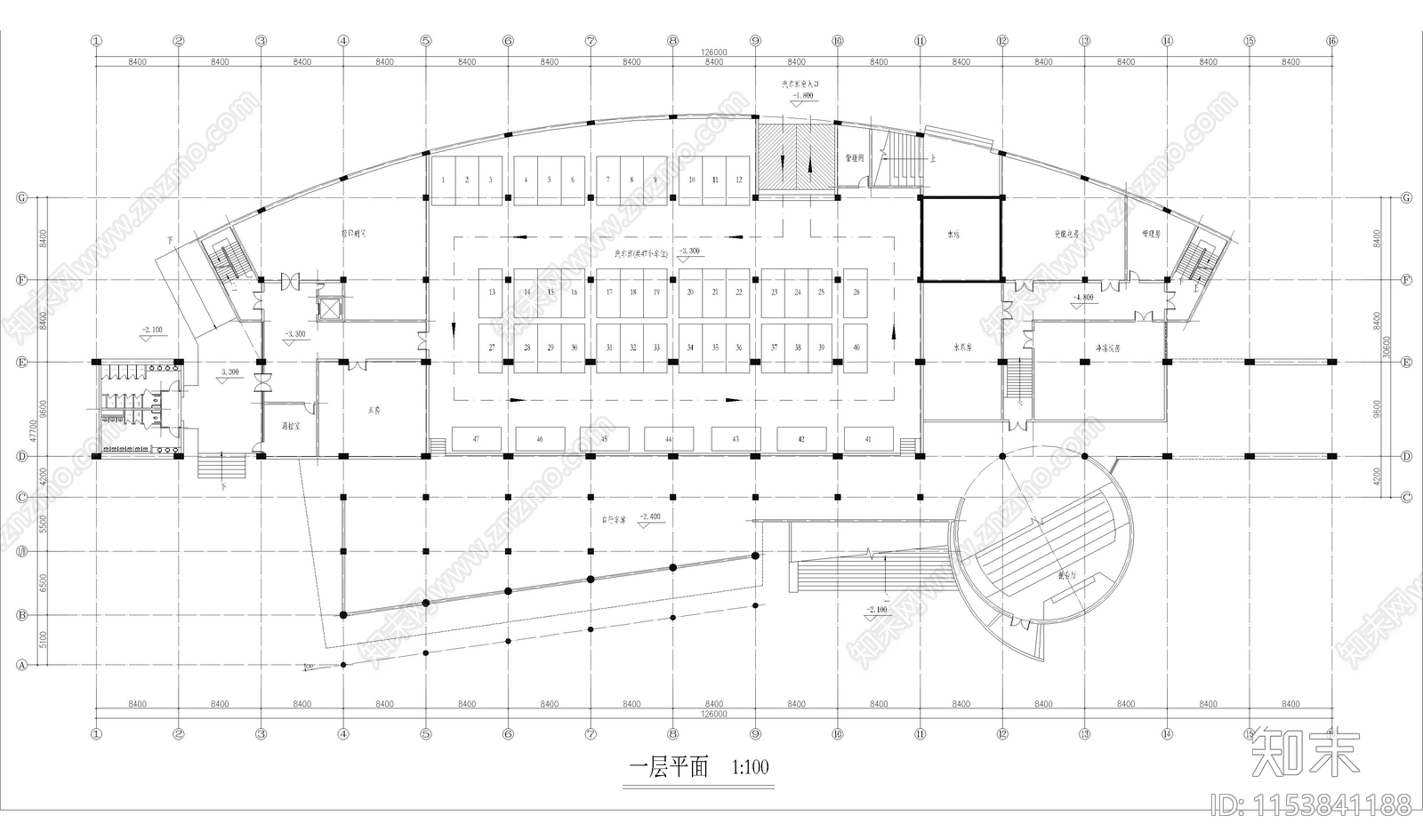 校图书馆建筑cad施工图下载【ID:1153841188】