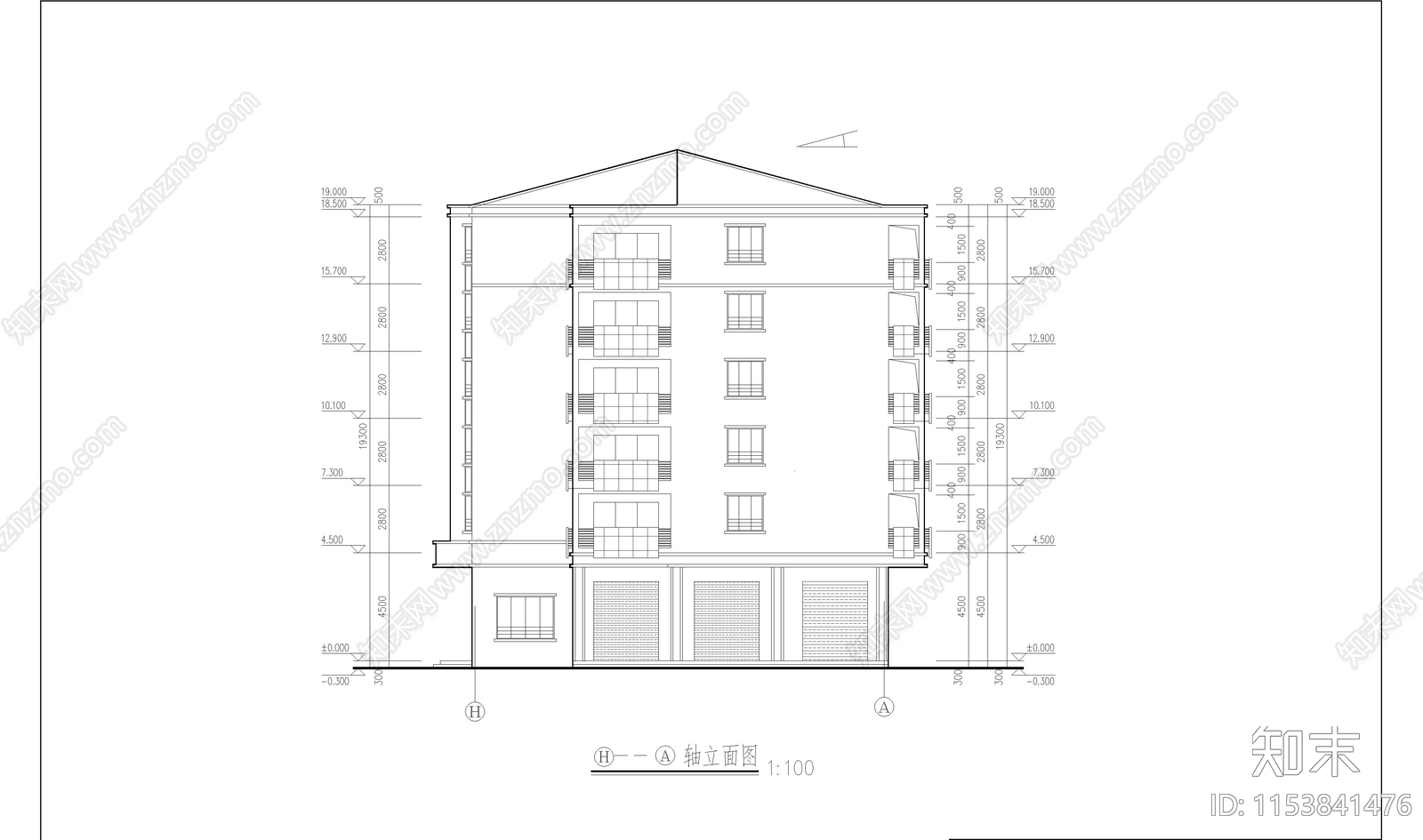 商业住宅建筑cad施工图下载【ID:1153841476】