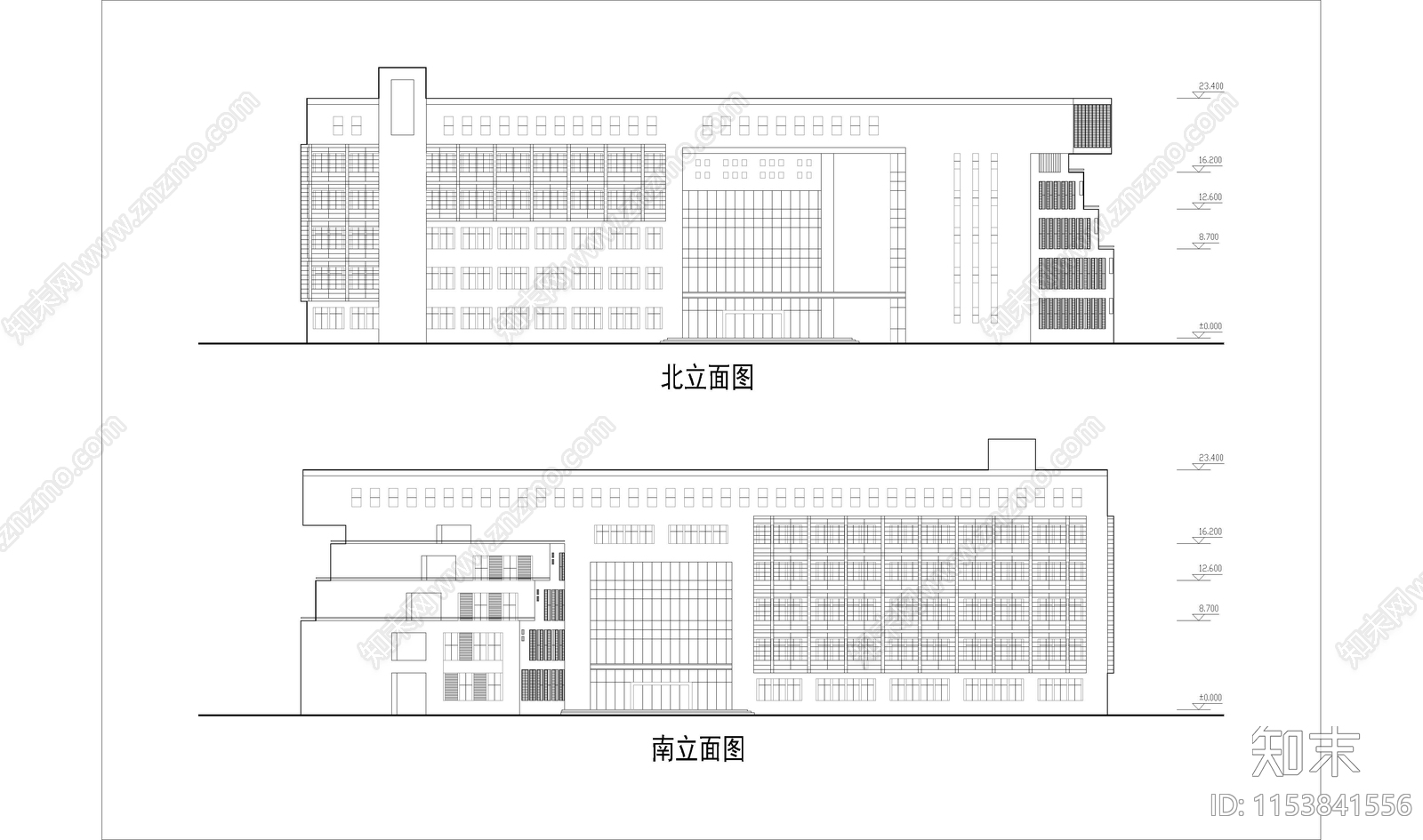数学楼建筑cad施工图下载【ID:1153841556】