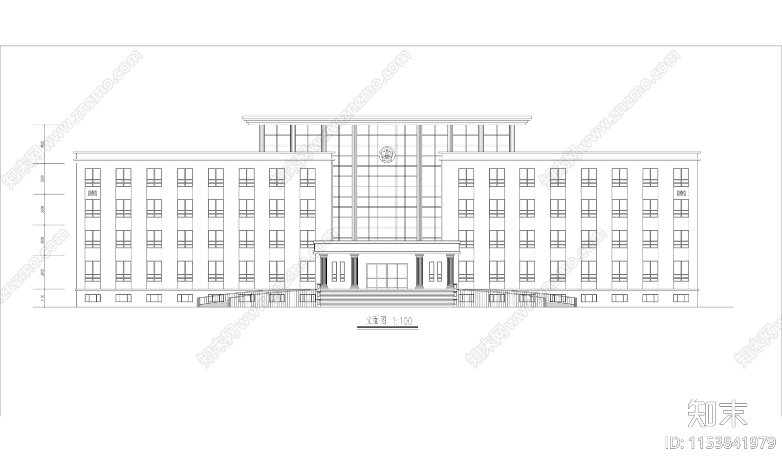 办公楼建筑cad施工图下载【ID:1153841979】