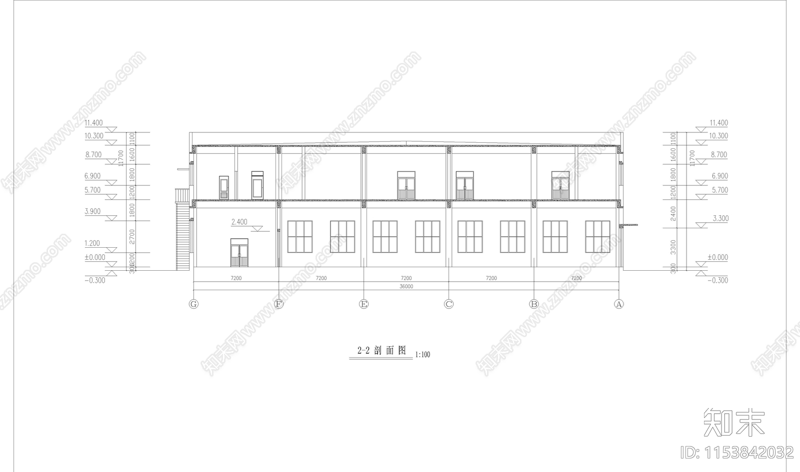 厂房办公楼建筑cad施工图下载【ID:1153842032】