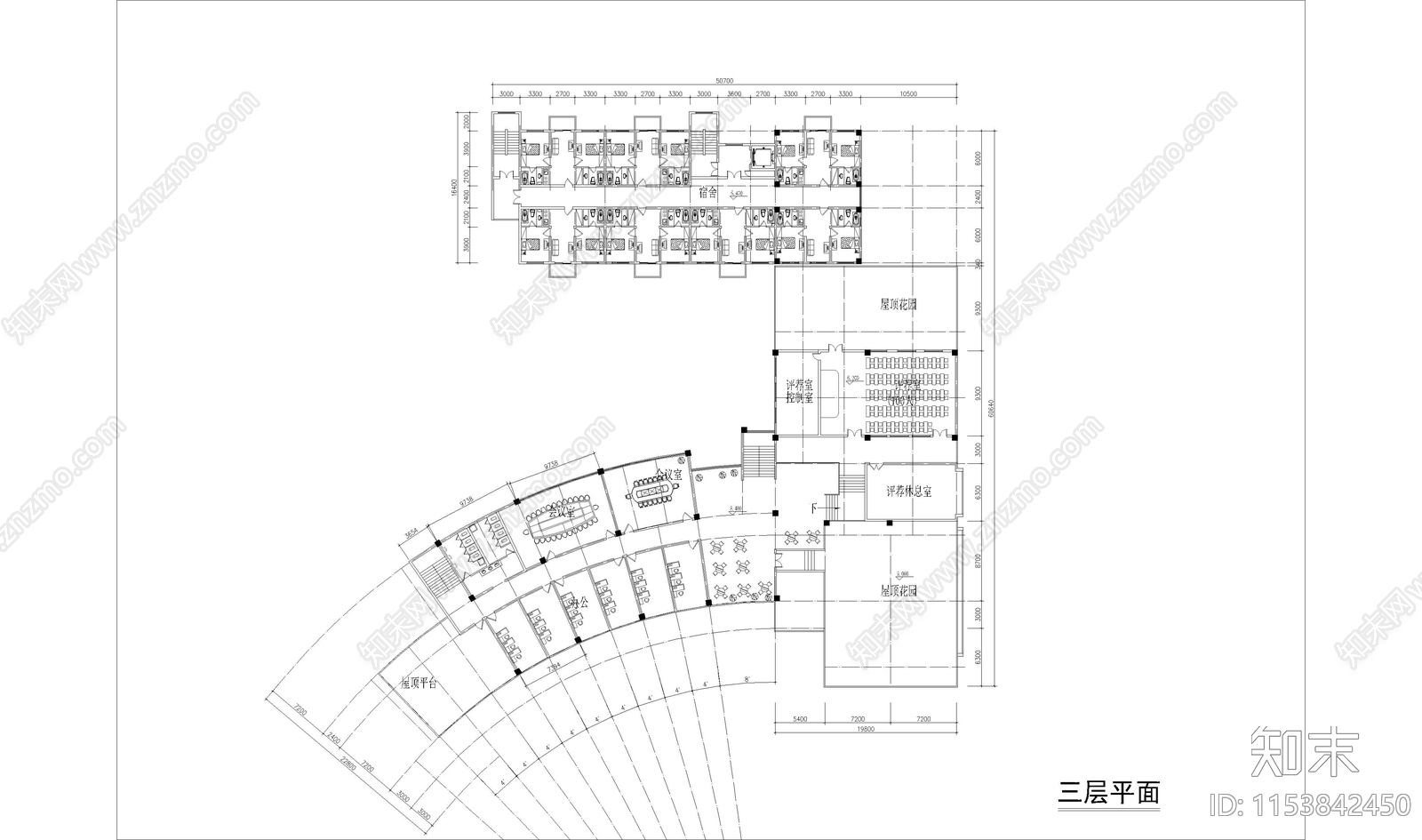 舟山市人才公寓室内平面图cad施工图下载【ID:1153842450】