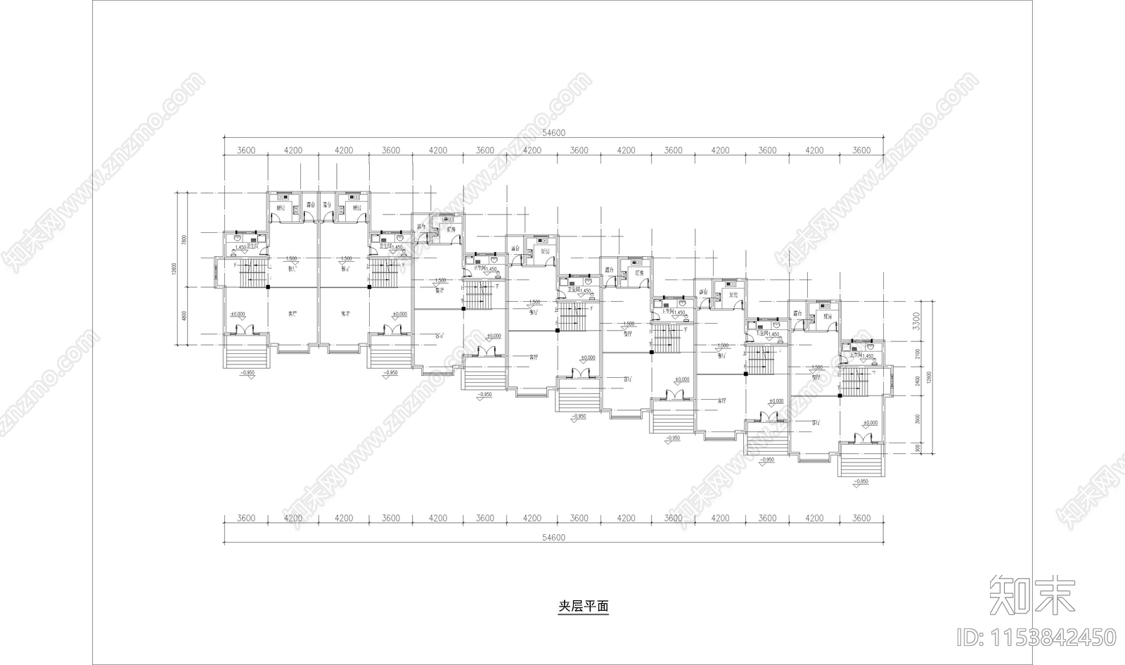 舟山市人才公寓室内平面图cad施工图下载【ID:1153842450】