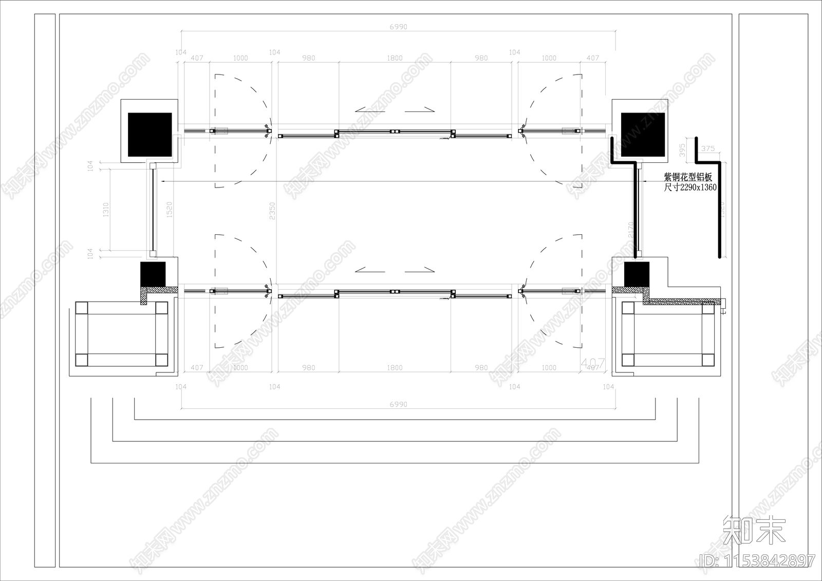 电动推拉门大样节点施工图下载【ID:1153842897】