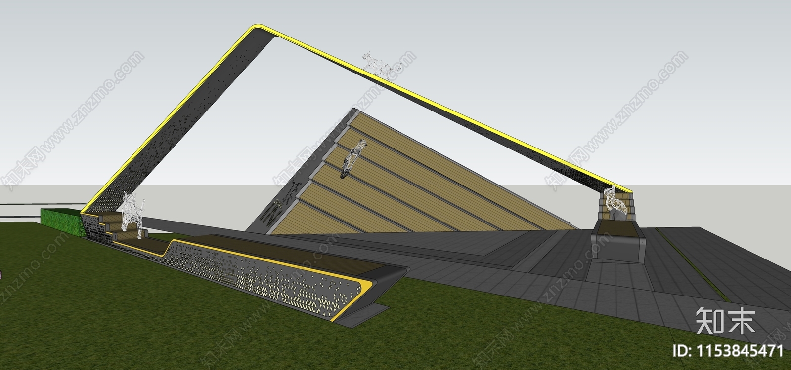 现代体育公园SU模型下载【ID:1153845471】