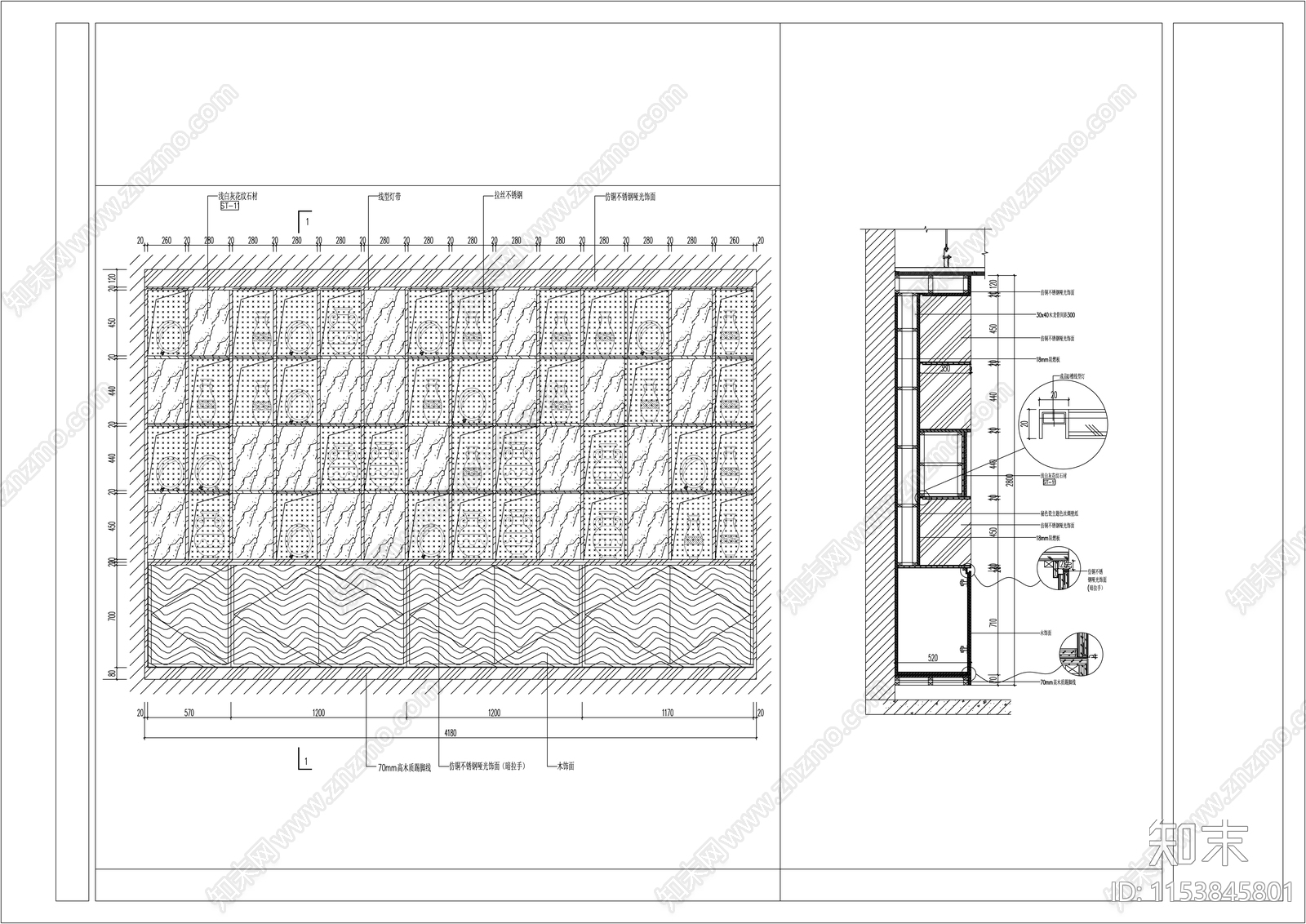 展柜大样节点施工图下载【ID:1153845801】