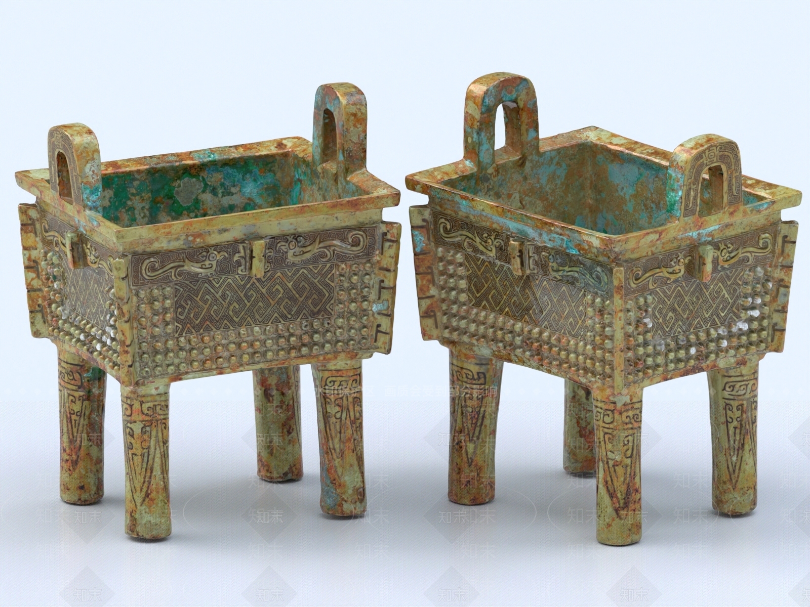 中式青铜鼎3D模型下载【ID:1153850706】