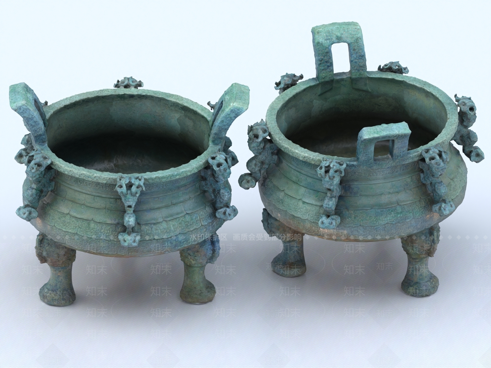 中式青铜鼎3D模型下载【ID:1153852713】