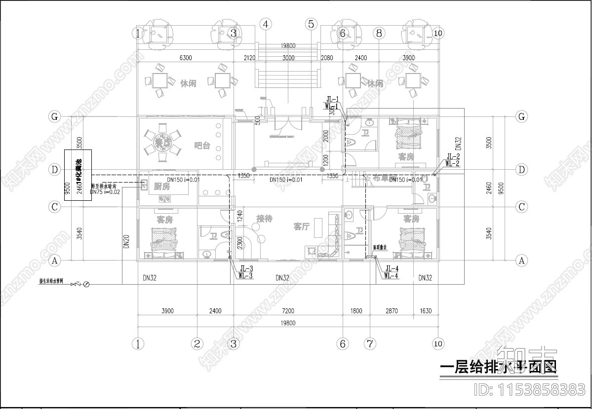 中式农村自建房建筑施工图下载【ID:1153858383】