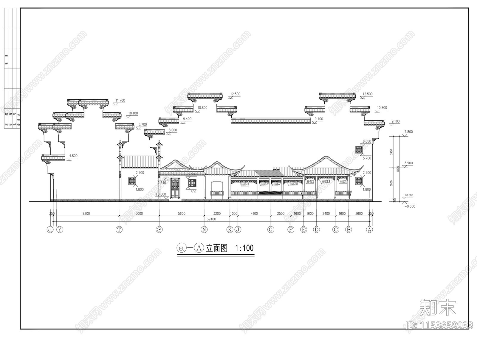 苏派仿古大院建筑cad施工图下载【ID:1153859933】