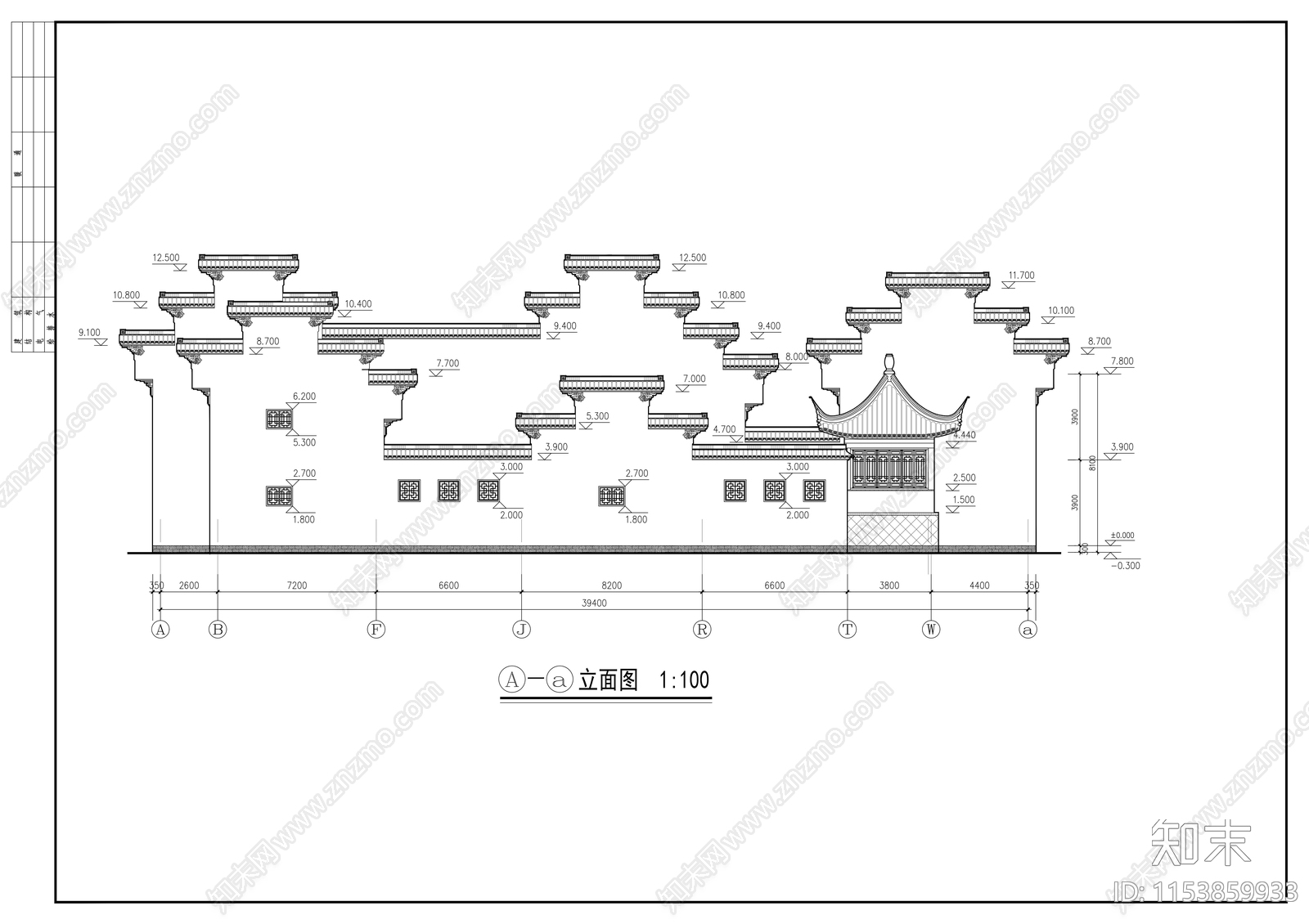 苏派仿古大院建筑cad施工图下载【ID:1153859933】