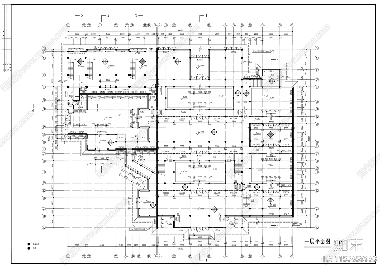 苏派仿古大院建筑cad施工图下载【ID:1153859933】