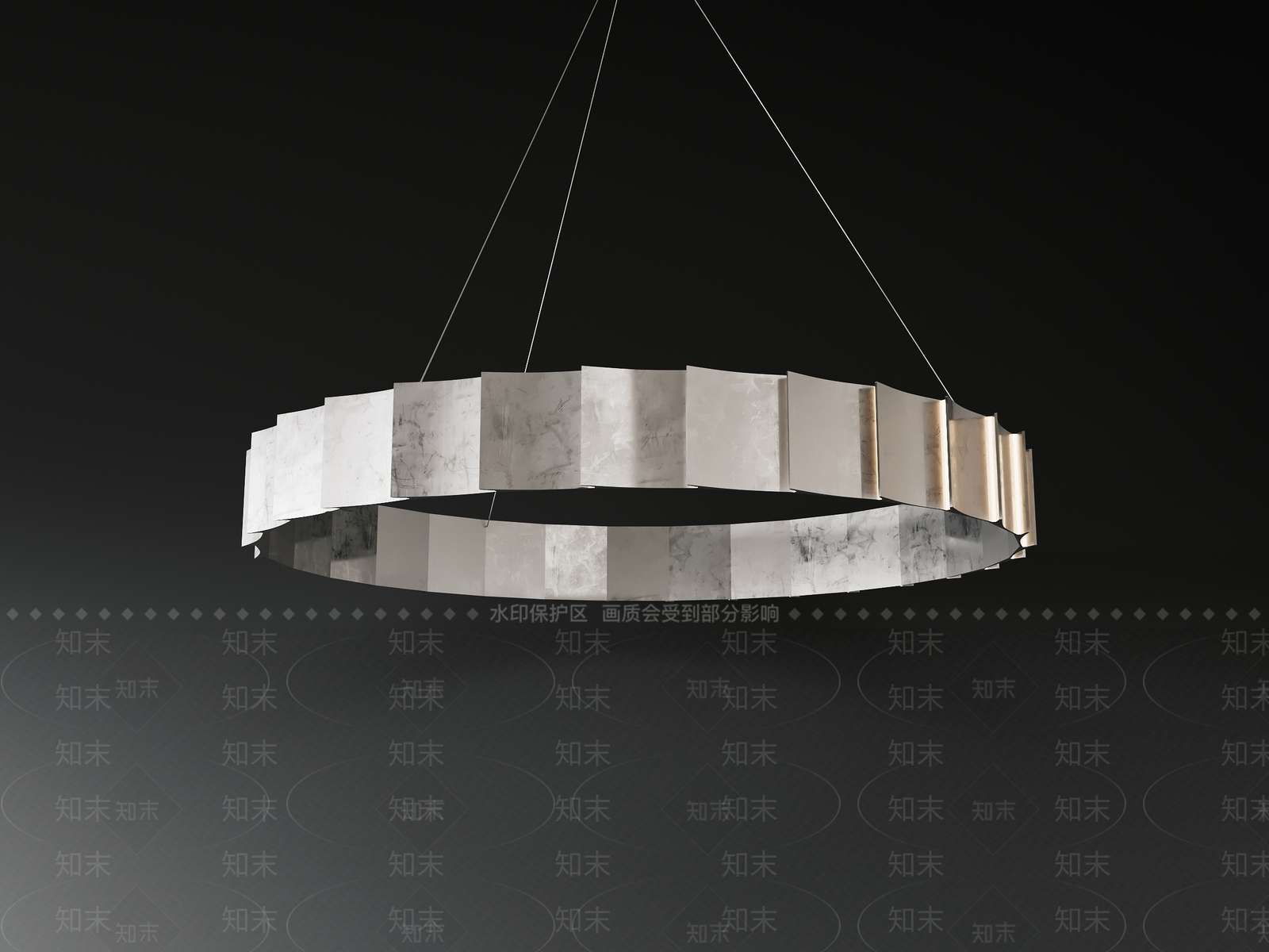 工业风不锈钢吊灯3D模型下载【ID:1153865035】