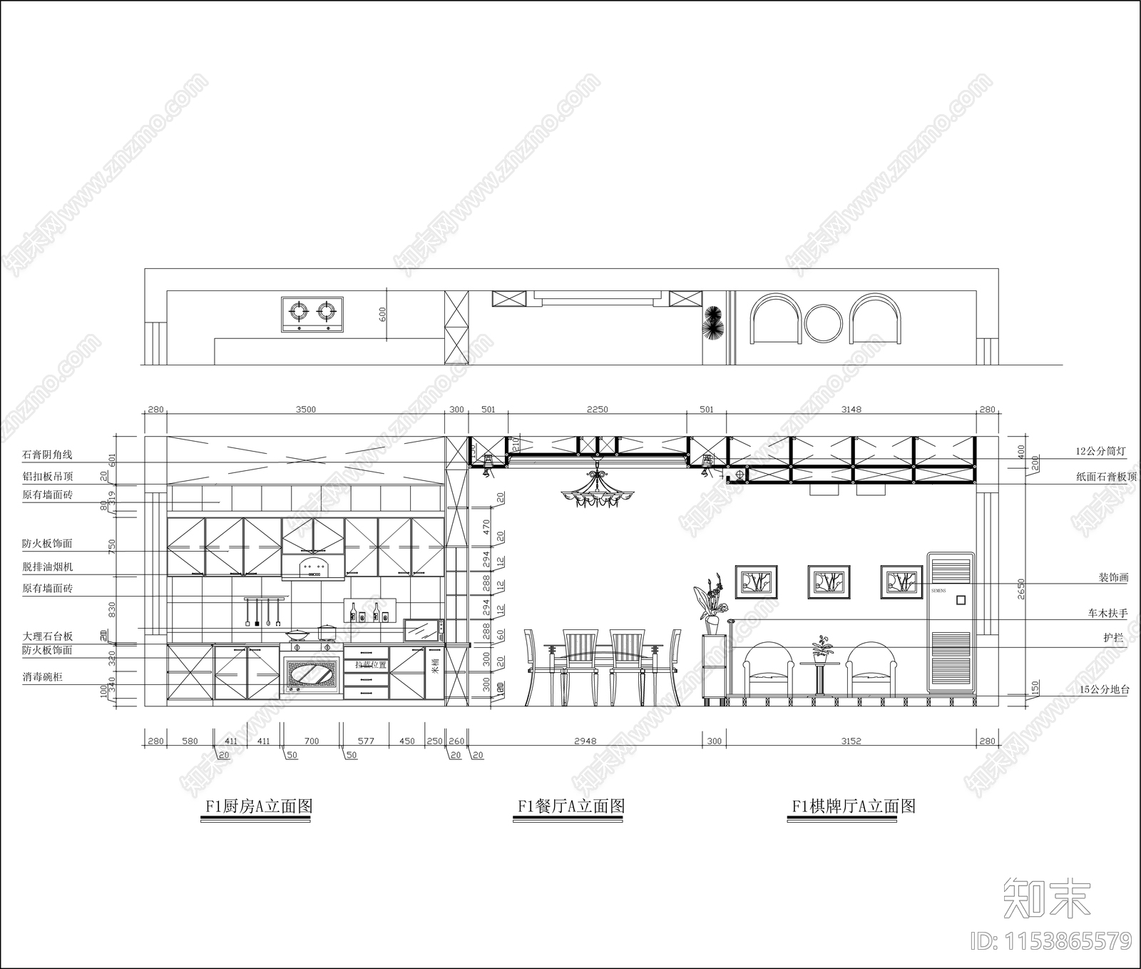 别墅室内cad施工图下载【ID:1153865579】