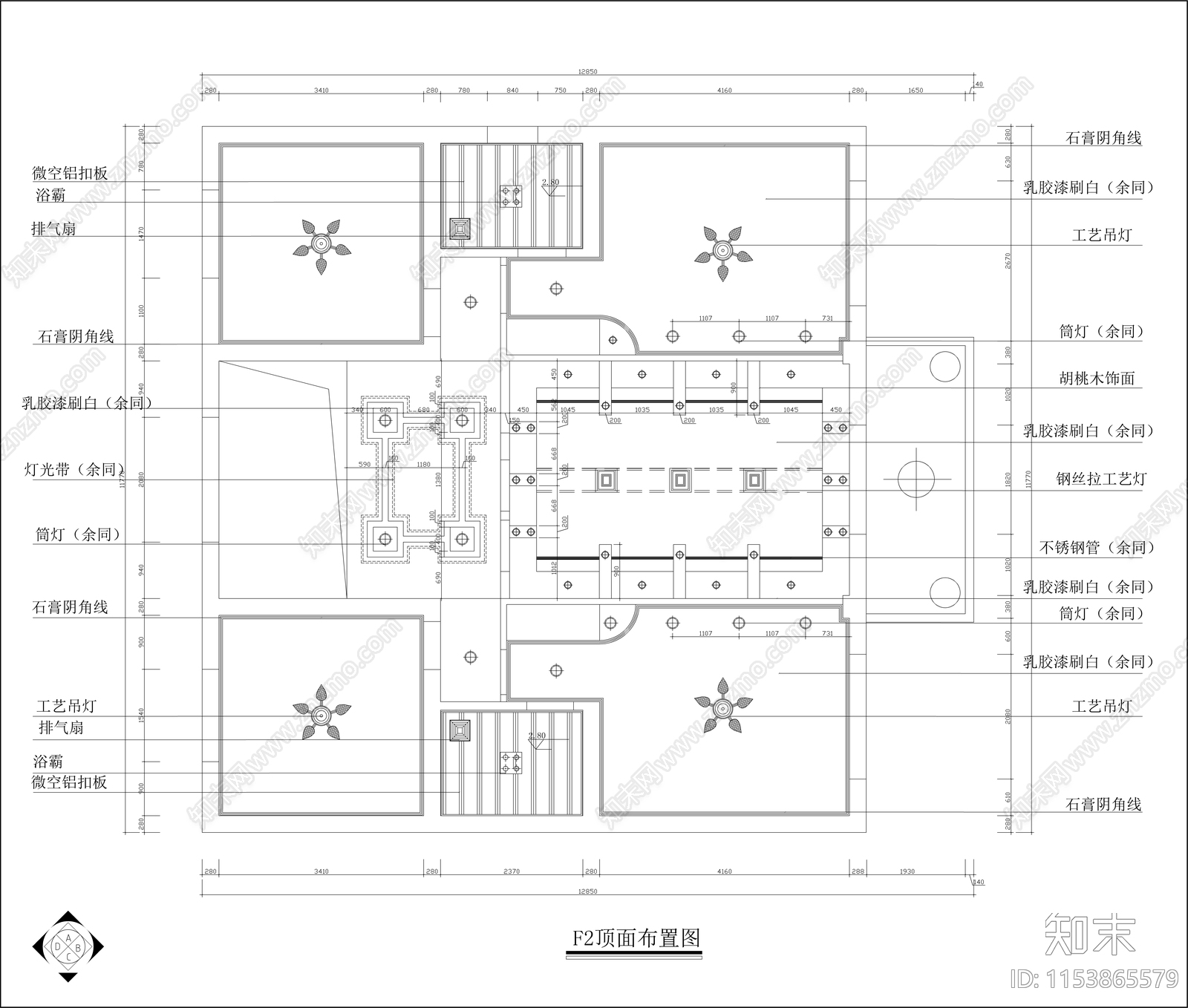 别墅室内cad施工图下载【ID:1153865579】