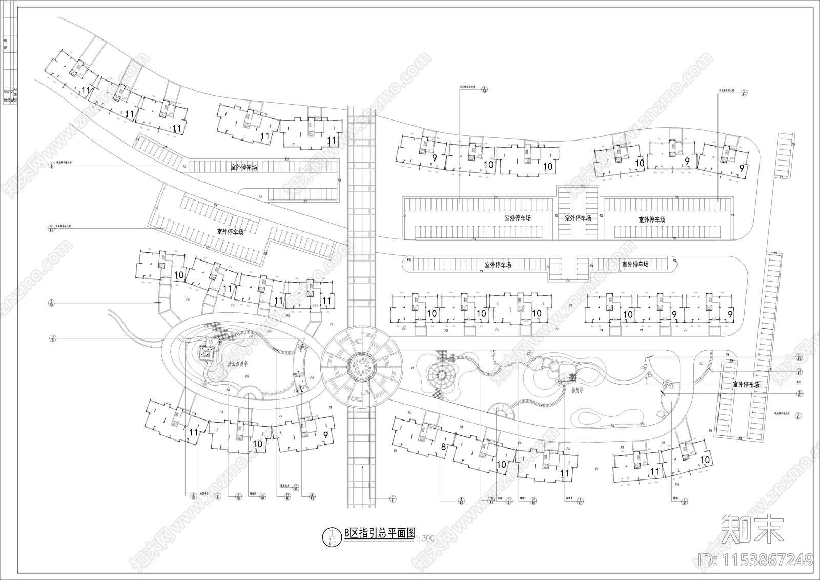 公园景观平面图cad施工图下载【ID:1153867249】