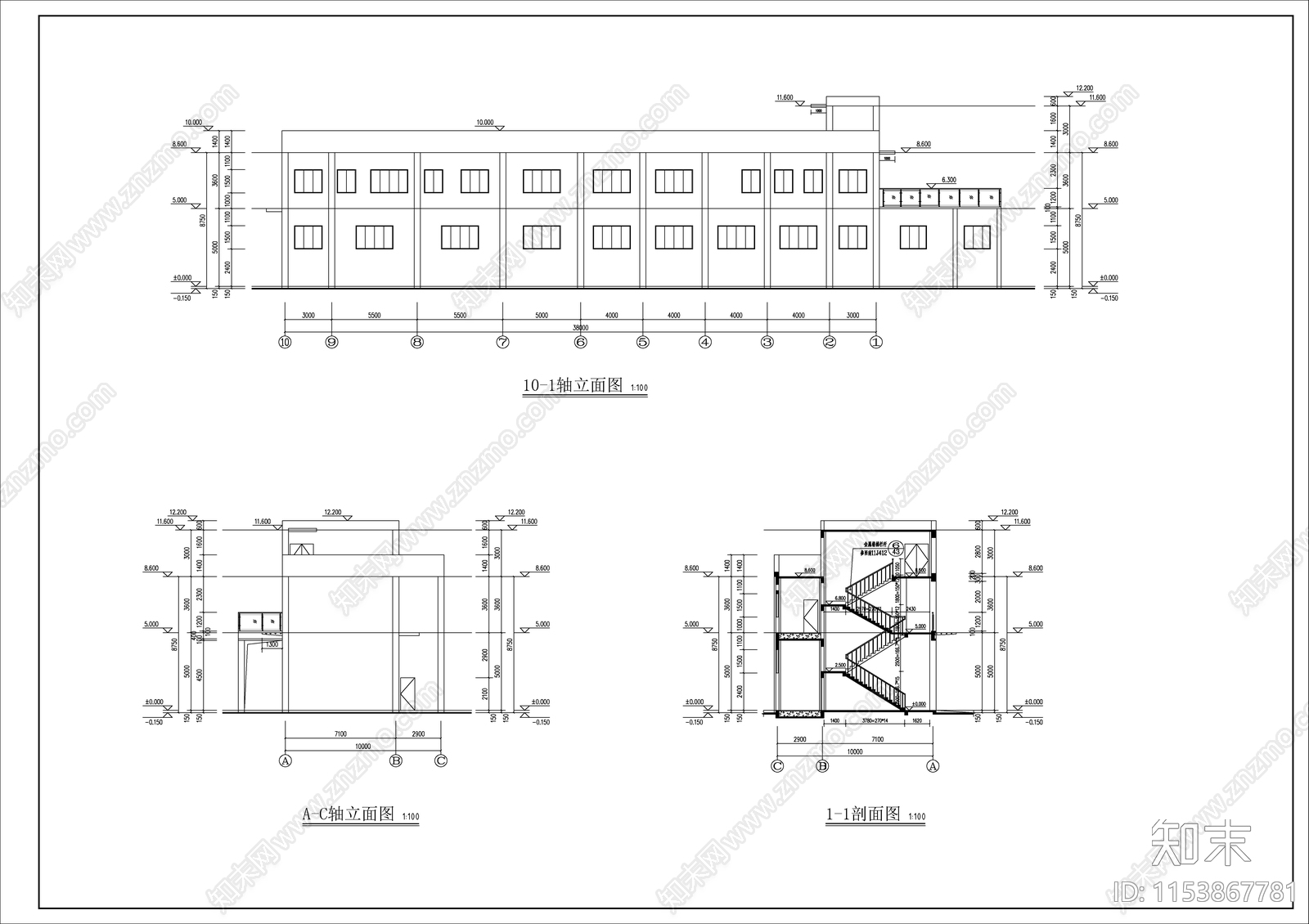 城镇垃圾中转站建筑cad施工图下载【ID:1153867781】