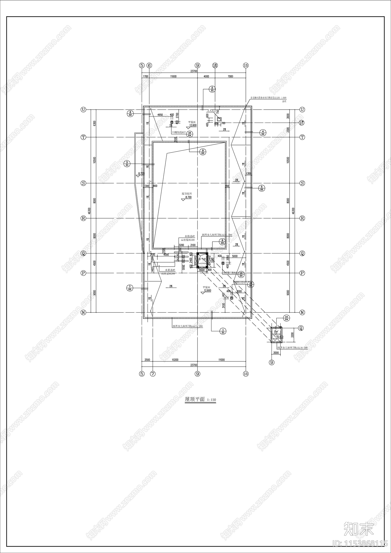 拉圾集运中心站房建筑cad施工图下载【ID:1153868115】