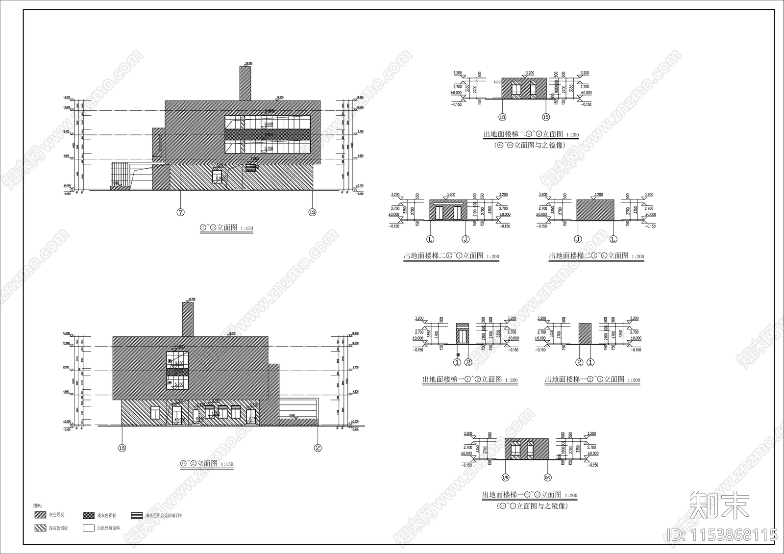 拉圾集运中心站房建筑cad施工图下载【ID:1153868115】