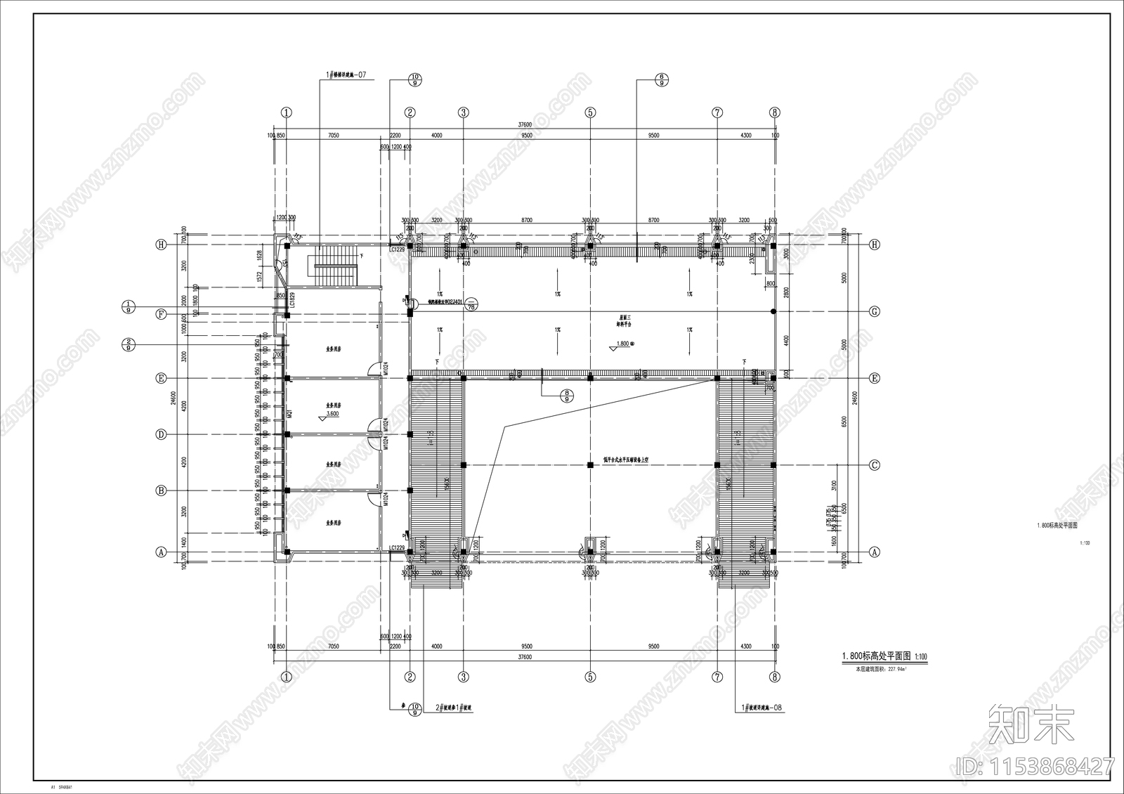 科技城垃圾中转站设备房建筑cad施工图下载【ID:1153868427】