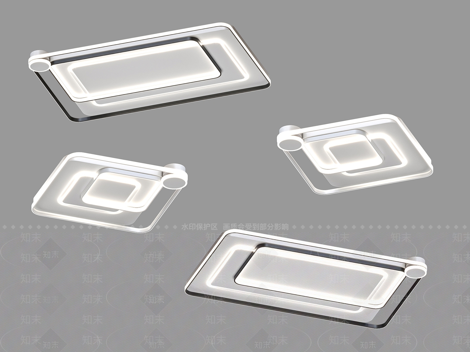 现代吸顶灯3D模型下载【ID:1153869197】
