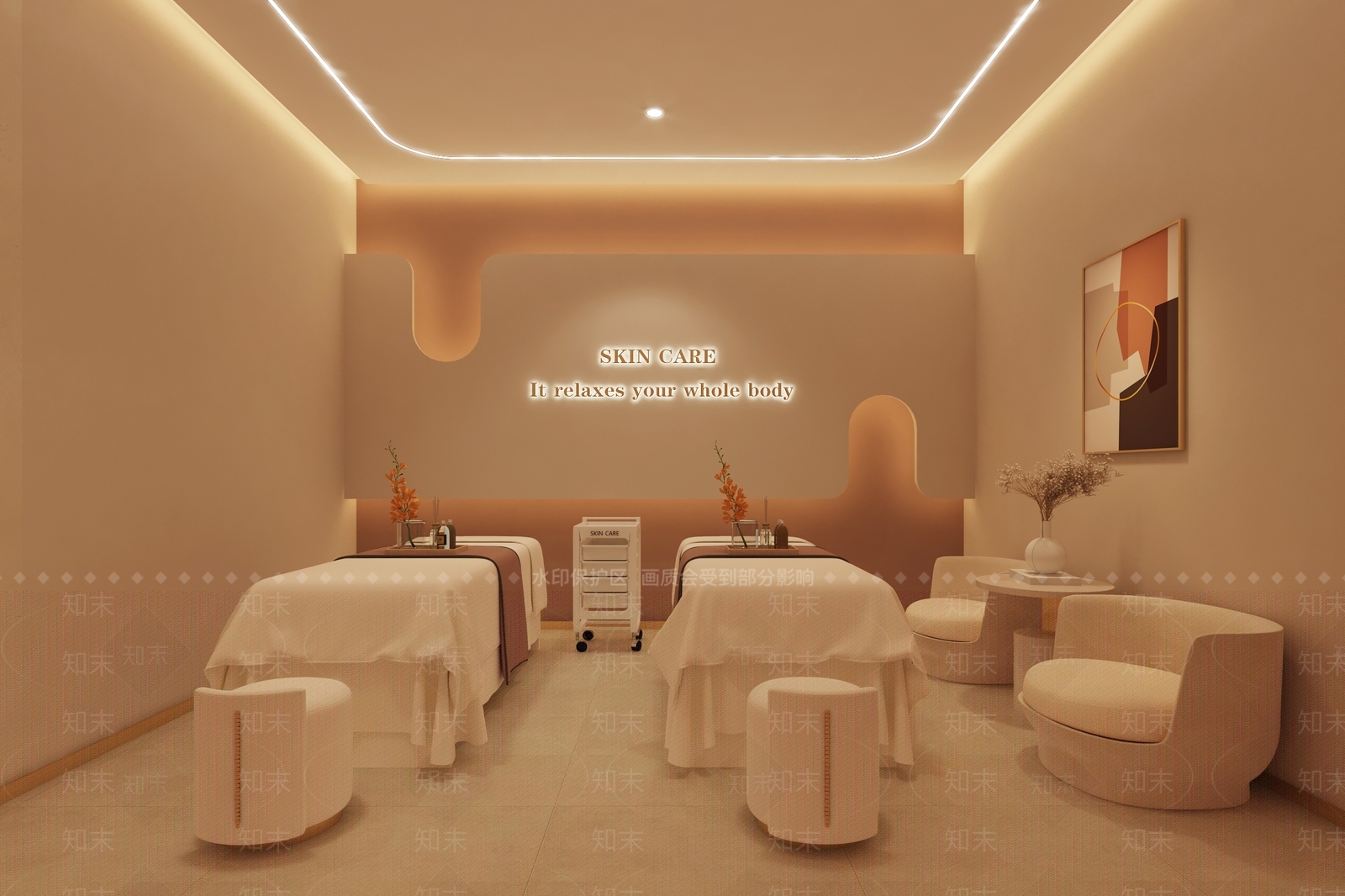 现代美容SPA包间3D模型下载【ID:1153870185】