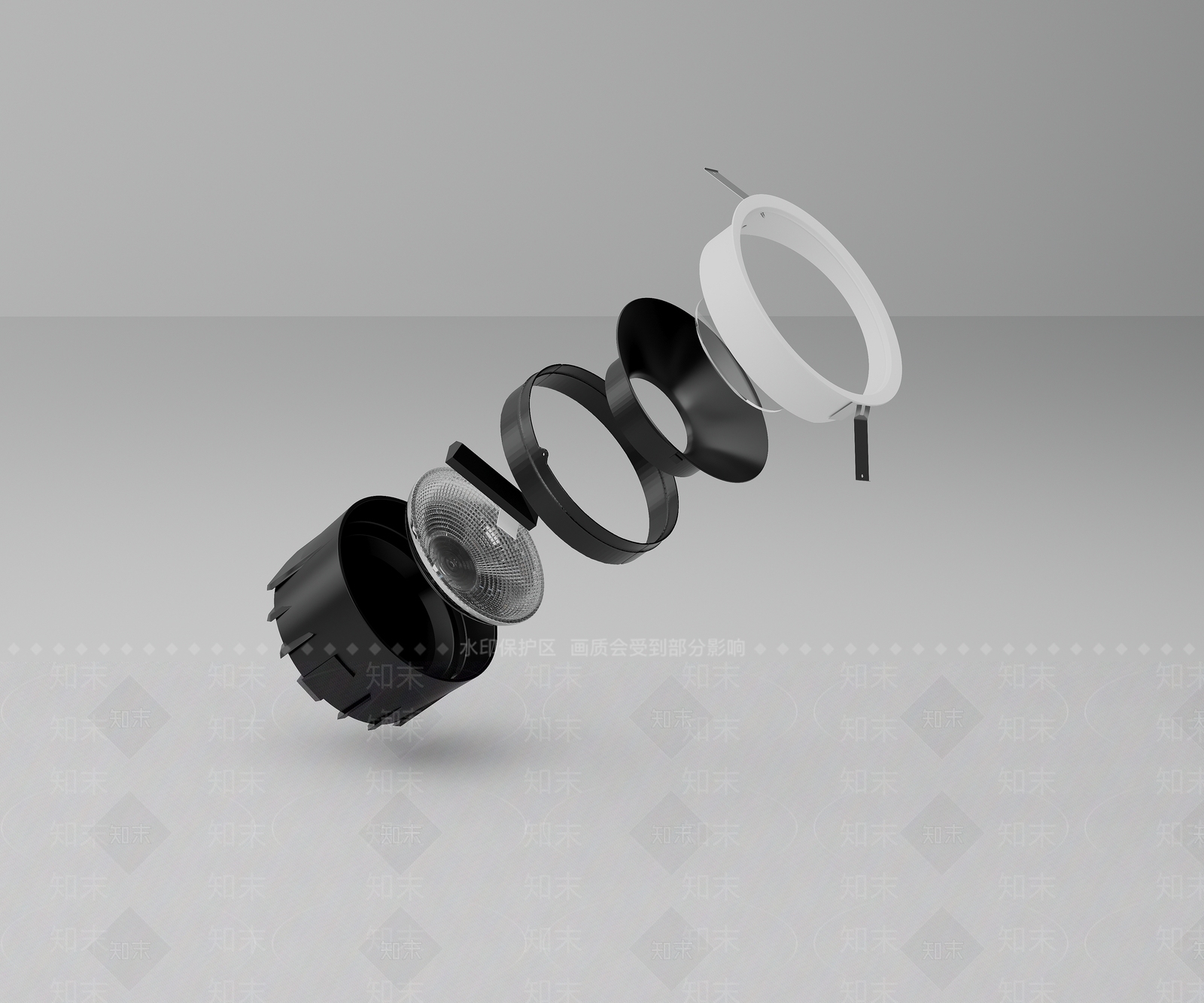 现代射灯筒灯3D模型下载【ID:1153872448】